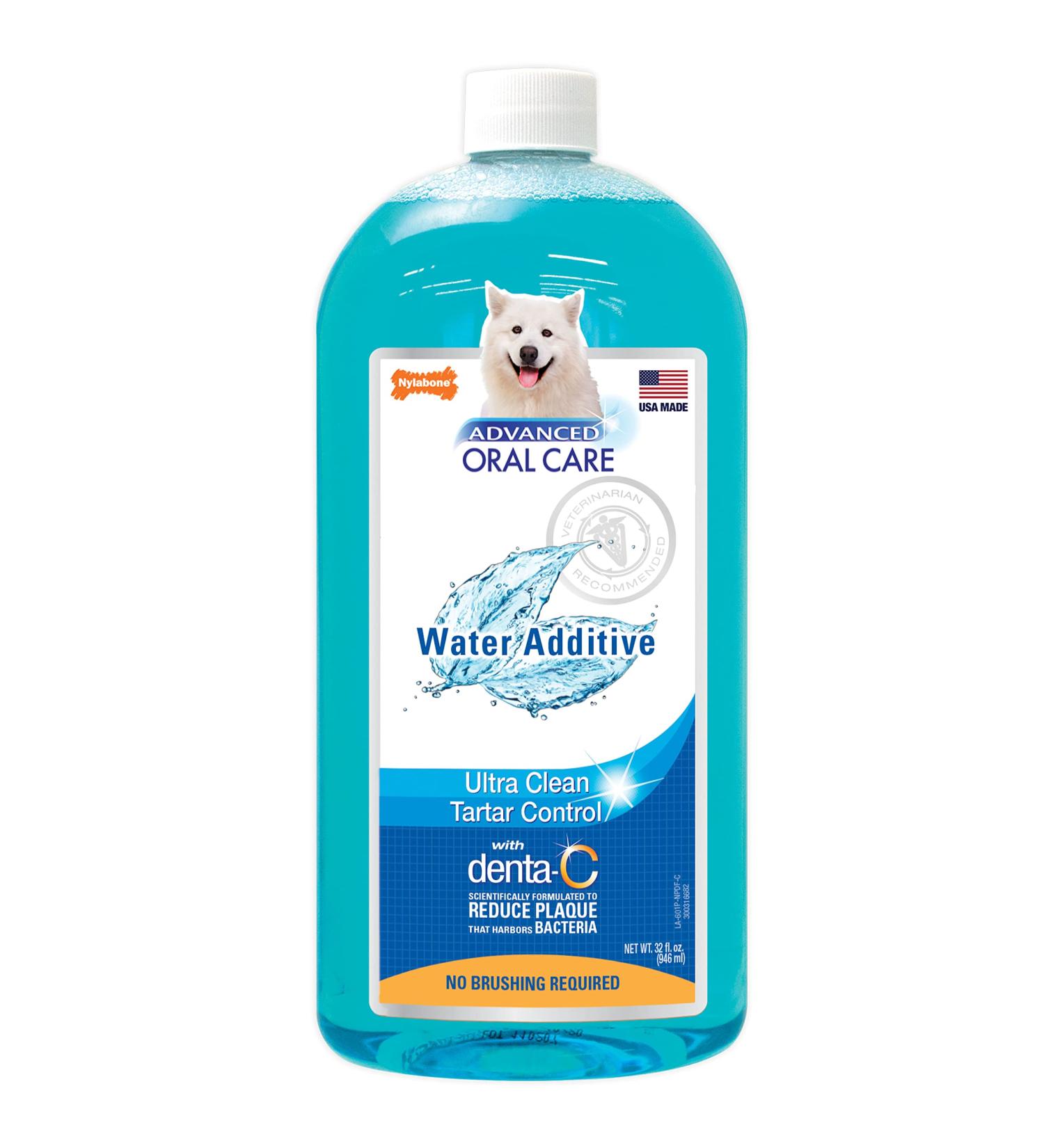 Nylabone Advanced Oral Care Water Additives for Dogs 32 oz. - Promotes Fresh Breath & Healthy Gums - Buy Online on GoSupps.com