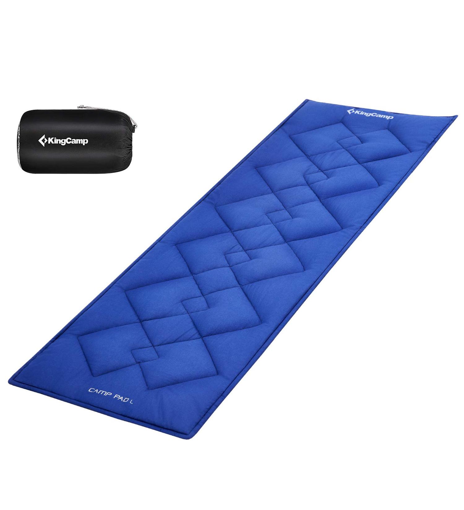 KingCamp XL Thick Cotton Cot Pad for Camping - Portable Sleeping Mattress for Outdoor Travel and Hiking - Navy/Grey, 79.9''x29.9 - Buy Online on GoSupps.com