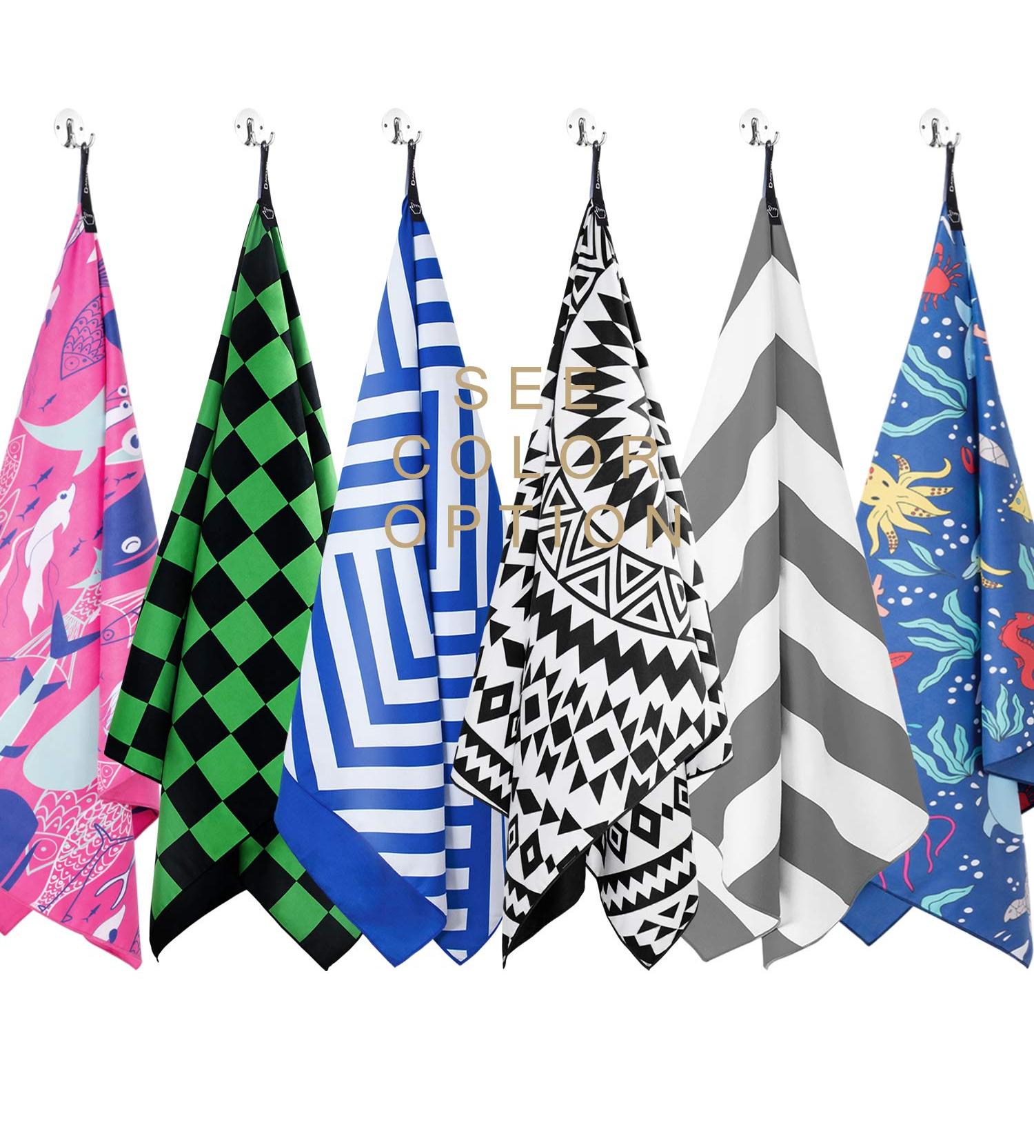 DARCHEN Oversized Quick Dry Microfiber Beach Towel - Sand Free, Compact & Lightweight - Bohemian Rhapsody Black 1 Pack (XL 70x35 Inch) - Buy Online on GoSupps.com