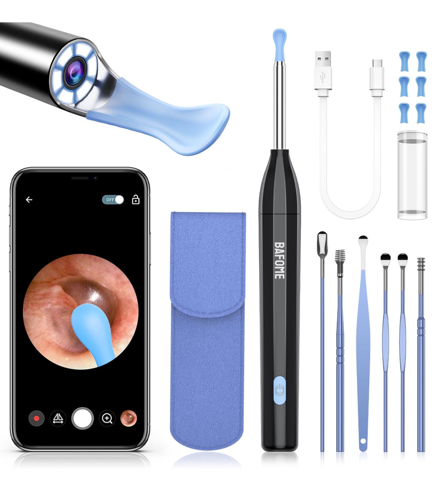 Premium Ear Wax Removal Tool Kit with Camera & Light | 6-Piece Ear Cleaning Set for iPhone iPad & Android - Effective Ear Wax Cleaner - Buy Online on GoSupps.com