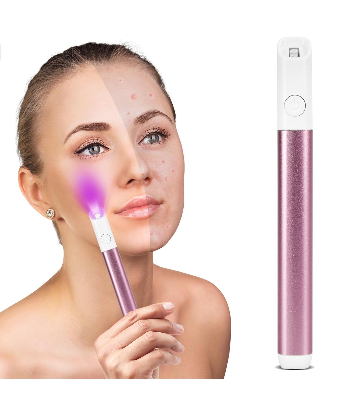 ASAB Light Therapy Acne Spot Treatment Pen Acne Scar Treatment Wrinkles Removal Spot Stick Blue and Red Light Therapy for Teenager Face Skincare Adult Beauty Device Fit for All Skin Types(Pink) - Buy Online on GoSupps.com