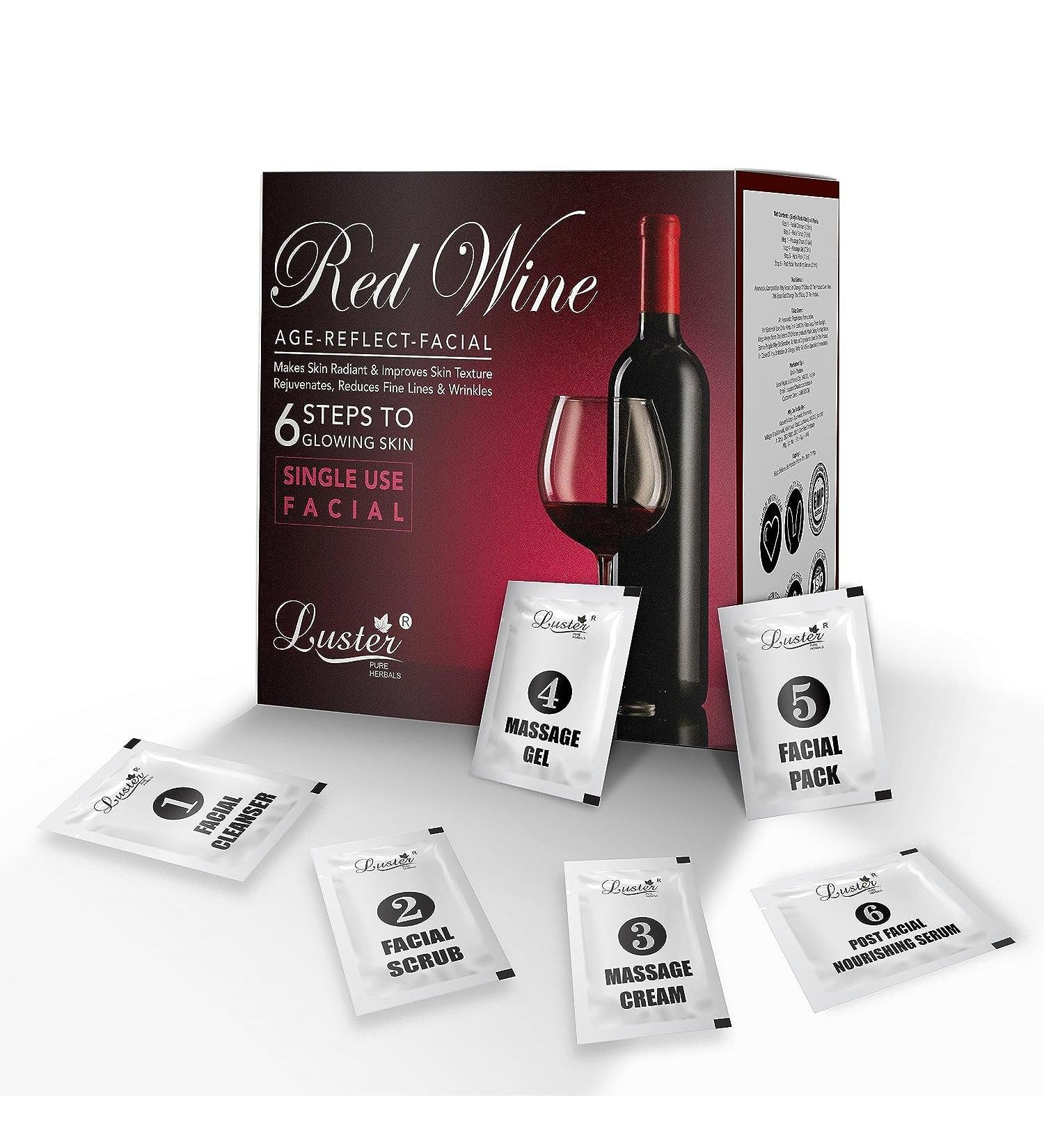 Red Wine Age Reflect Facial Kit | 6 Step Anti-Ageing Mini Facial for Glowing Skin | No Paraben | Unisex Face Care | International Shipping Available | 40g - Buy Online on GoSupps.com
