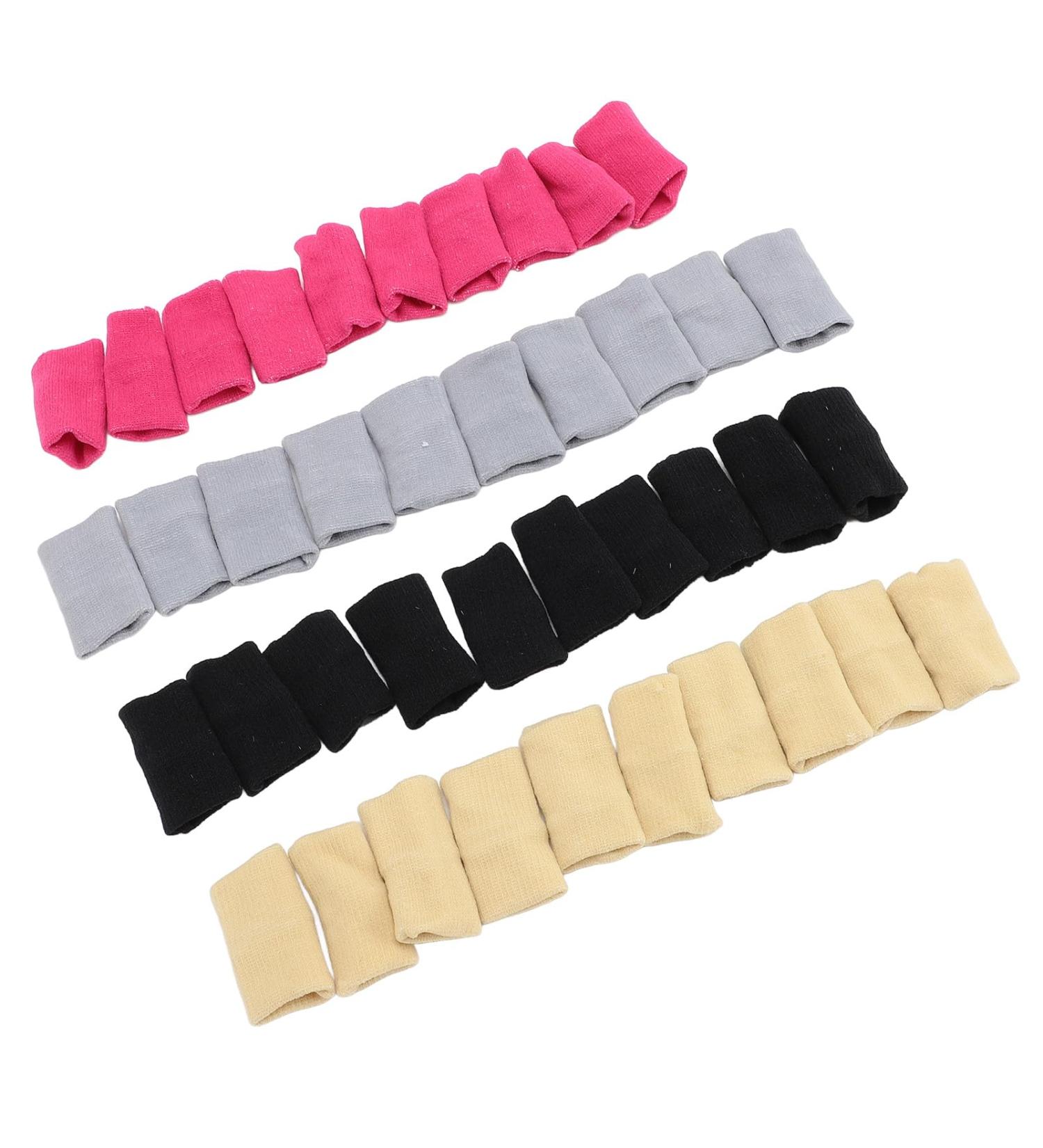 Finger Joint Protector Sleeves - 40 Lightweight Sweat Absorbent Grip Enhancers for Volleyball | Black Gray Pink Beige - Buy Online on GoSupps.com