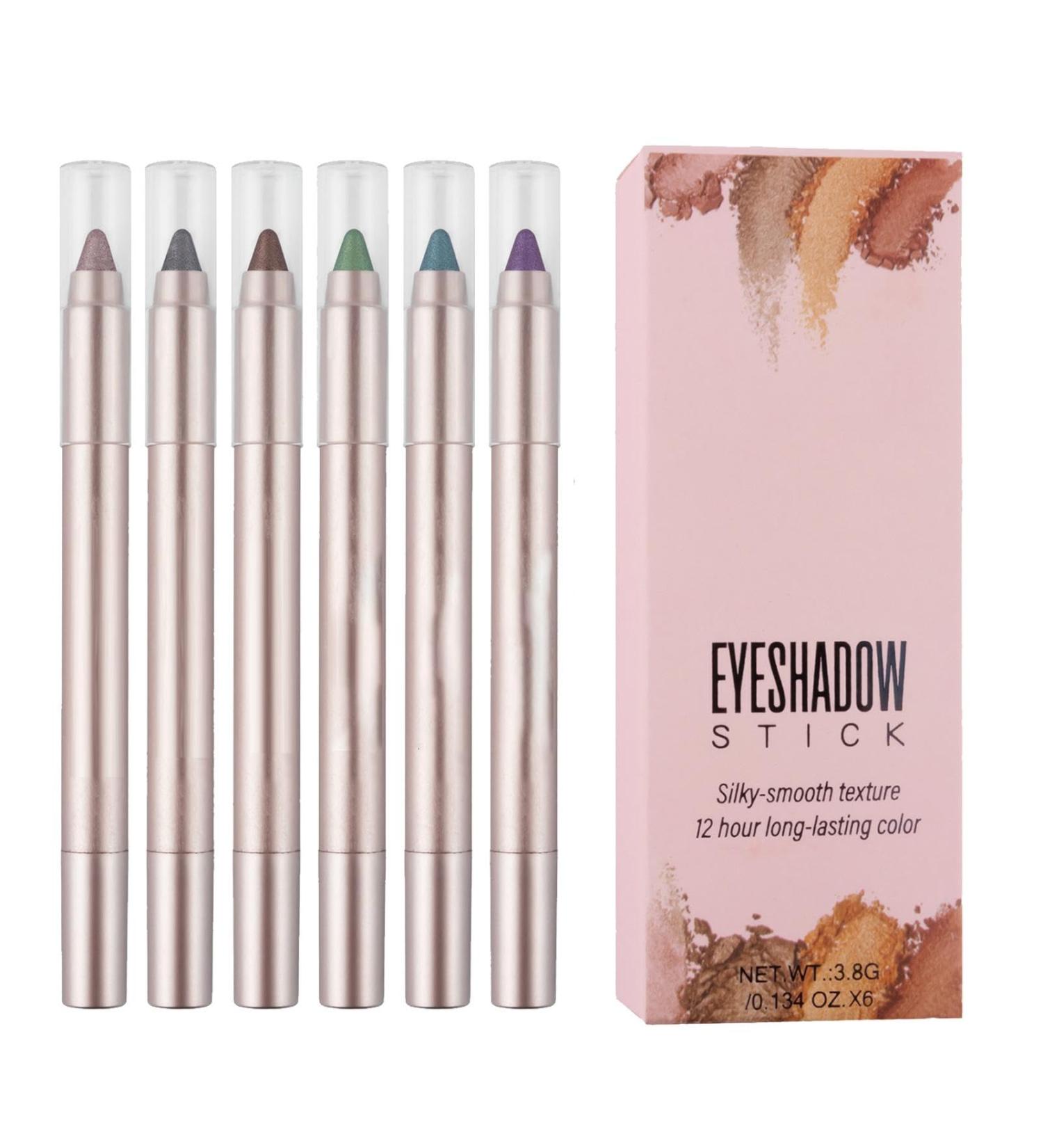 Besreey Shimmer Eyeshadow Stick | Long Lasting Cream Shimmer Eyeshadow Pen Colorful Eye Shadow Applicator Sticks Pearly Glitter Cream Stick Pen Eye Liner Set for Makeup - Buy Online on GoSupps.com