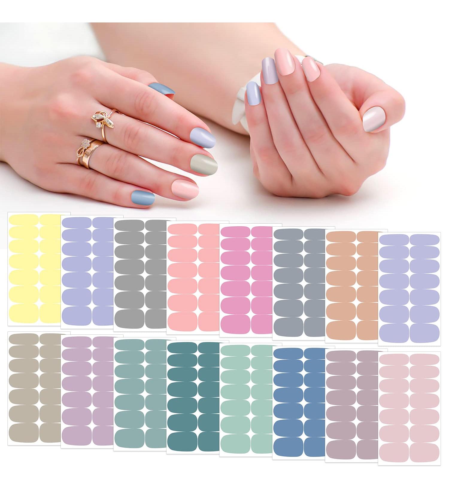 SILPECWEE Light Colour Nail Polish Strips for Women - 16 Sheets with Nail File | Self Adhesive Gel Nail Wraps Sticker and Accessories - Buy Online on GoSupps.com