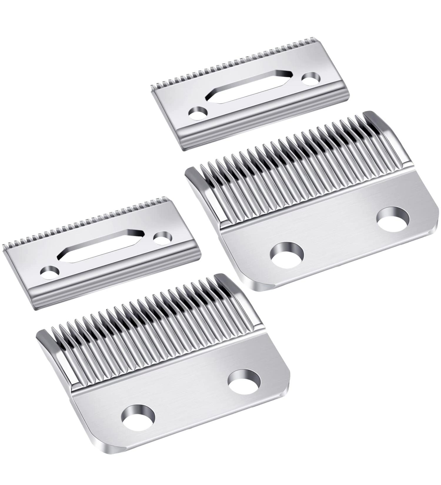 Mudder Professional Replacement Clipper Blades - 2 Sets, 2 Holes Adjustable Hair Trimmer Parts for Barbers and Stylists (Silver) - Buy Online on GoSupps.com