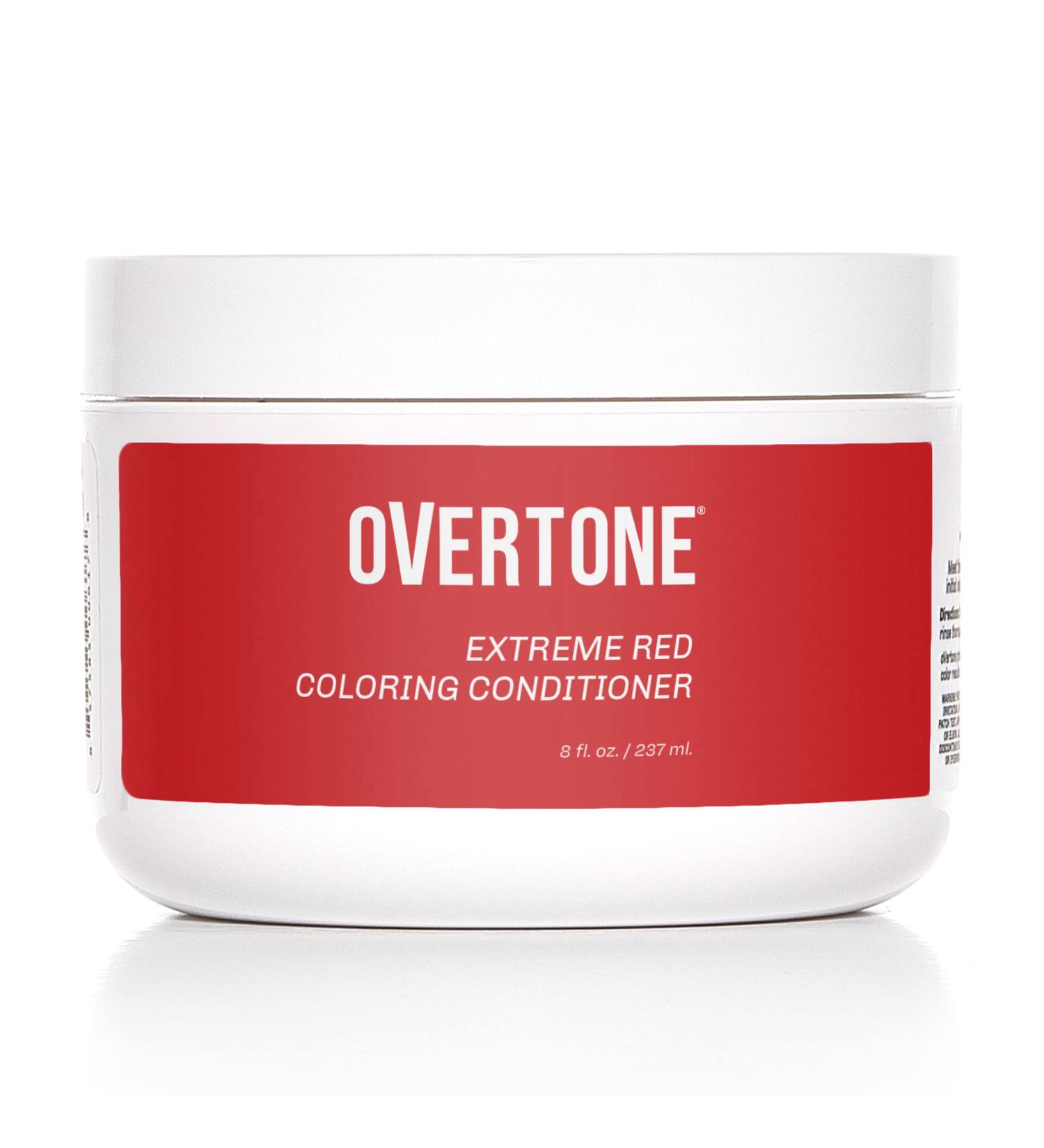 oVertone Extreme Red Color Depositing Conditioner - 8 oz Semi-Permanent Hair Color with Shea Butter & Coconut Oil - Buy Online on GoSupps.com