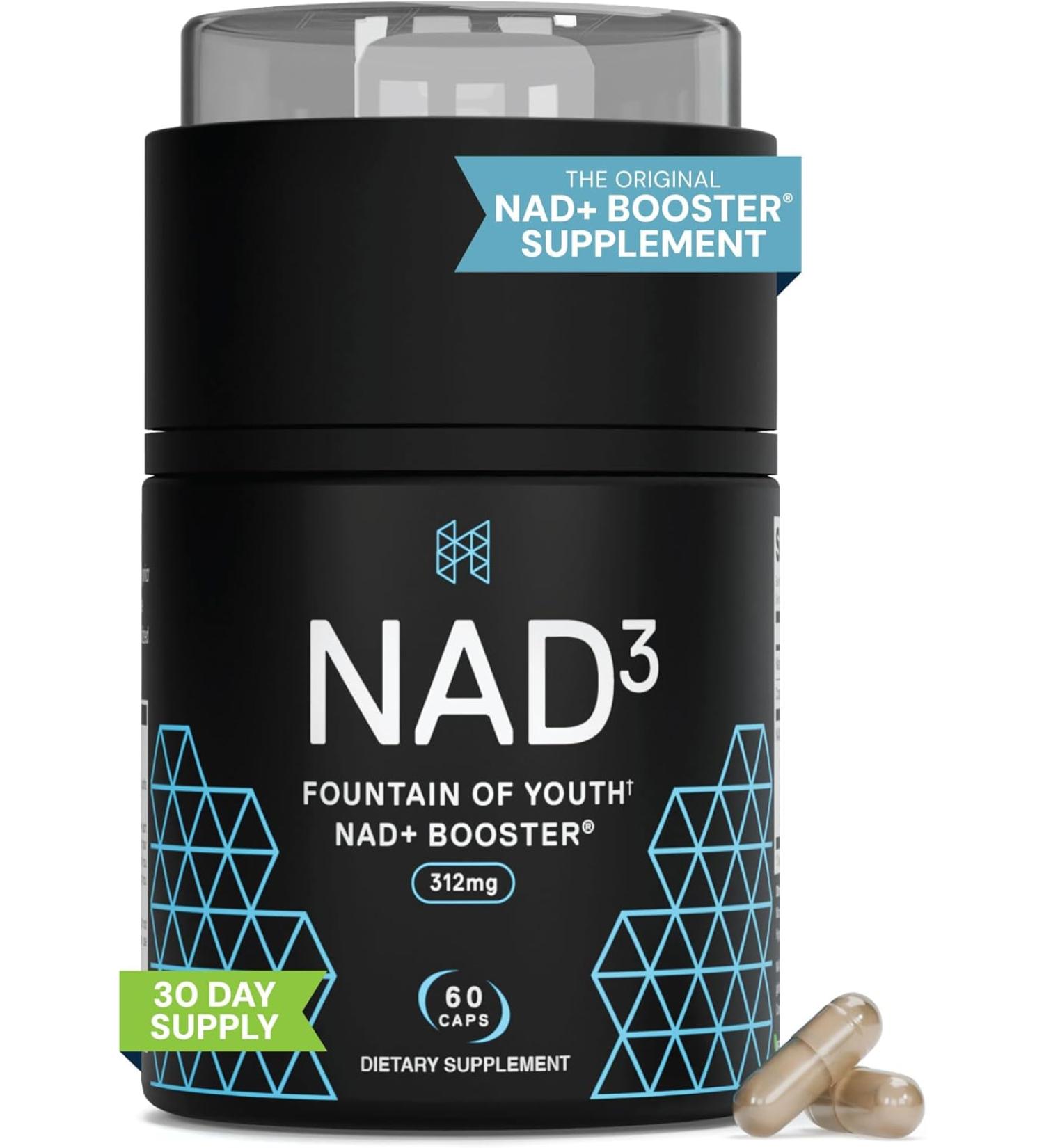 HPN NAD+ Booster - Anti Aging Cell & Energy Support 312mg NRF2 Activator Natural Longevity Supplement 60 Capsules - Optimal Cellular Health - Buy Online on GoSupps.com