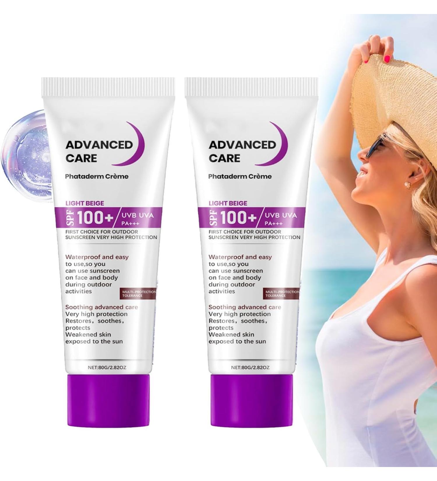 Sun Cream Index 100 Sun Cream Face Sun Cream 100 Spf Sun Cream Face and Body Protective Cream Spf100 High Protection Uva-Uvb Fast Absorption Non-greasy Sunscreen (2PC) - Buy Online on GoSupps.com
