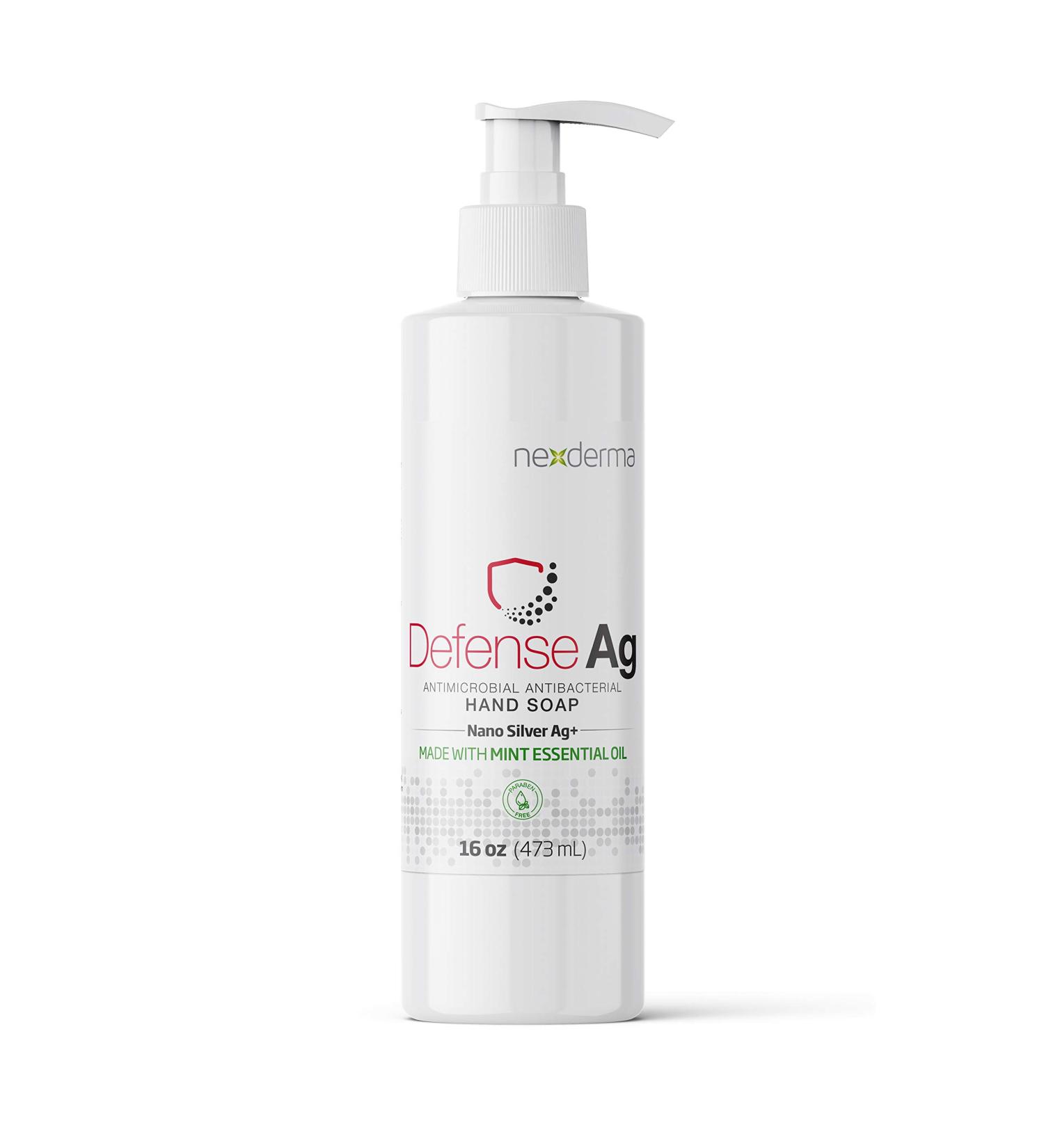 Buy Defense Ag Hand Soap - Silver Oat Extracts Vitamin E Coconut Oil & Mint | Paraben-Free Moisturizing Hand Soap 16oz | International Shipping - Buy Online on GoSupps.com