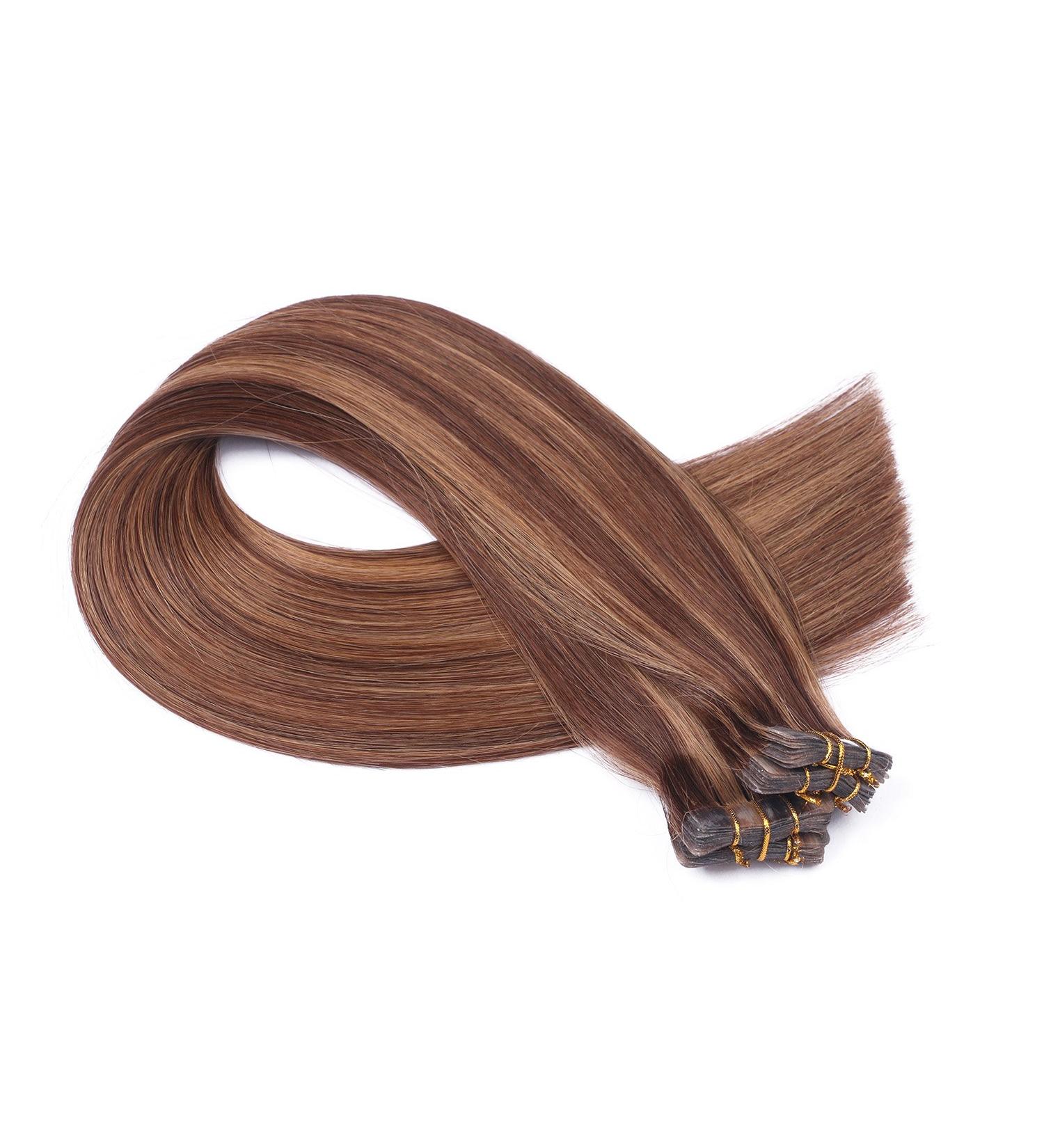 Buy #6/12 Tape-In Hair Extensions - 70cm Remy Real Hair - 50 Tresses - International Shipping Available - Buy Online on GoSupps.com