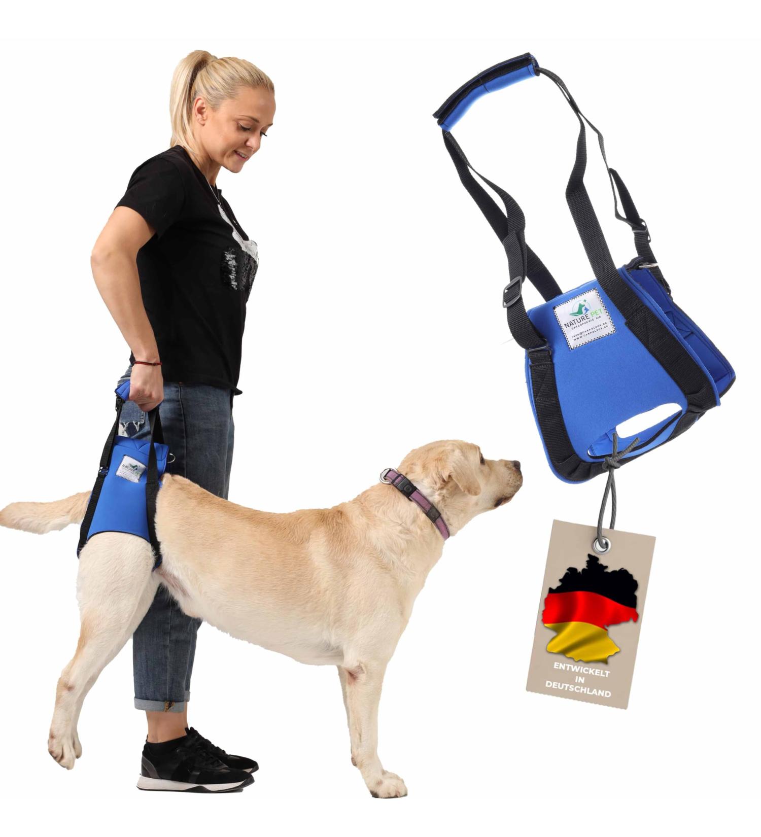 Nature PET Carriage Aid for Dogs - Stair Lift Strap for Older Sick or Post-Op Dogs - Dog Transport Harness (Black M) - 1 Pack - Buy Online on GoSupps.com