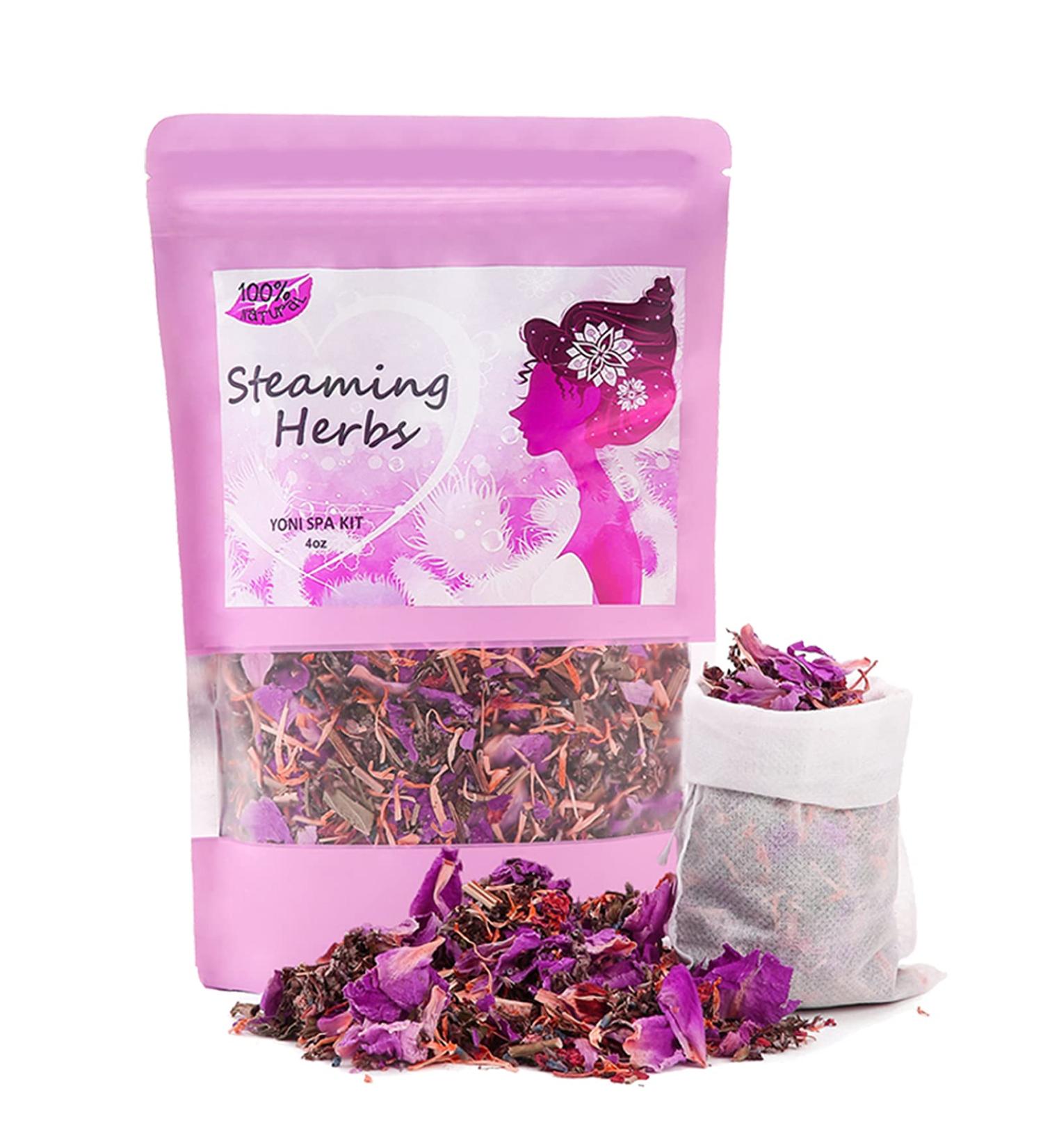 Yoni Herbs (4 oz/8 Steams) - 100% Natural V Steam Herbs for V Cleansing & Menstrual Support - Buy Online on GoSupps.com