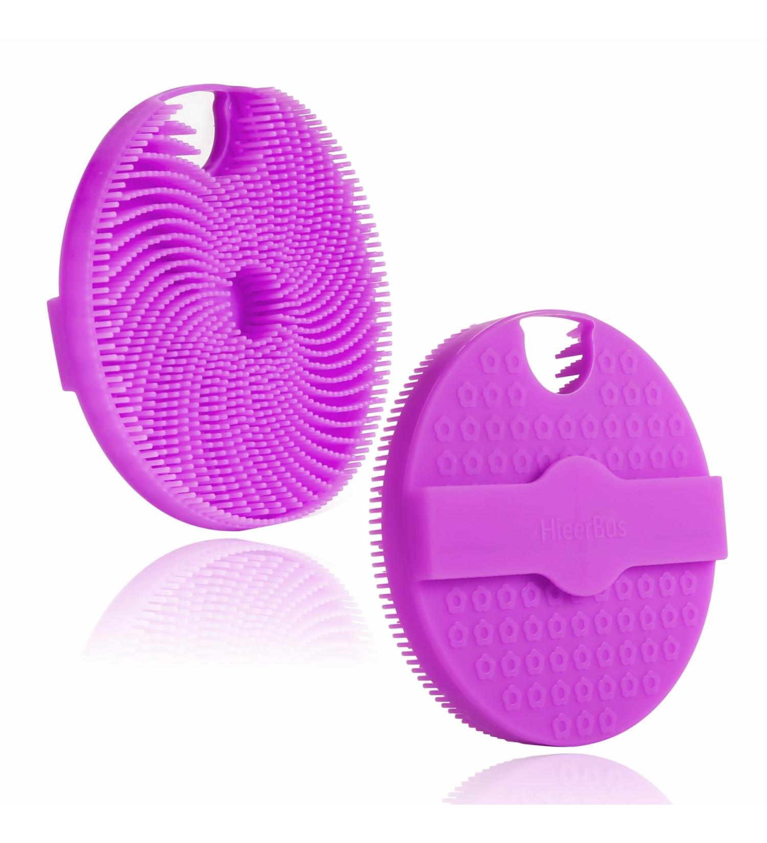 HIEERBUS Silicone Body Scrubber Gentle Exfoliating Body Scrubber in Shower Silicone Loofah with Easily Lather Bristles Long Lasting and More Hygienic Than Traditional Shower Loofah 1 Pack Purple - Buy Online on GoSupps.com