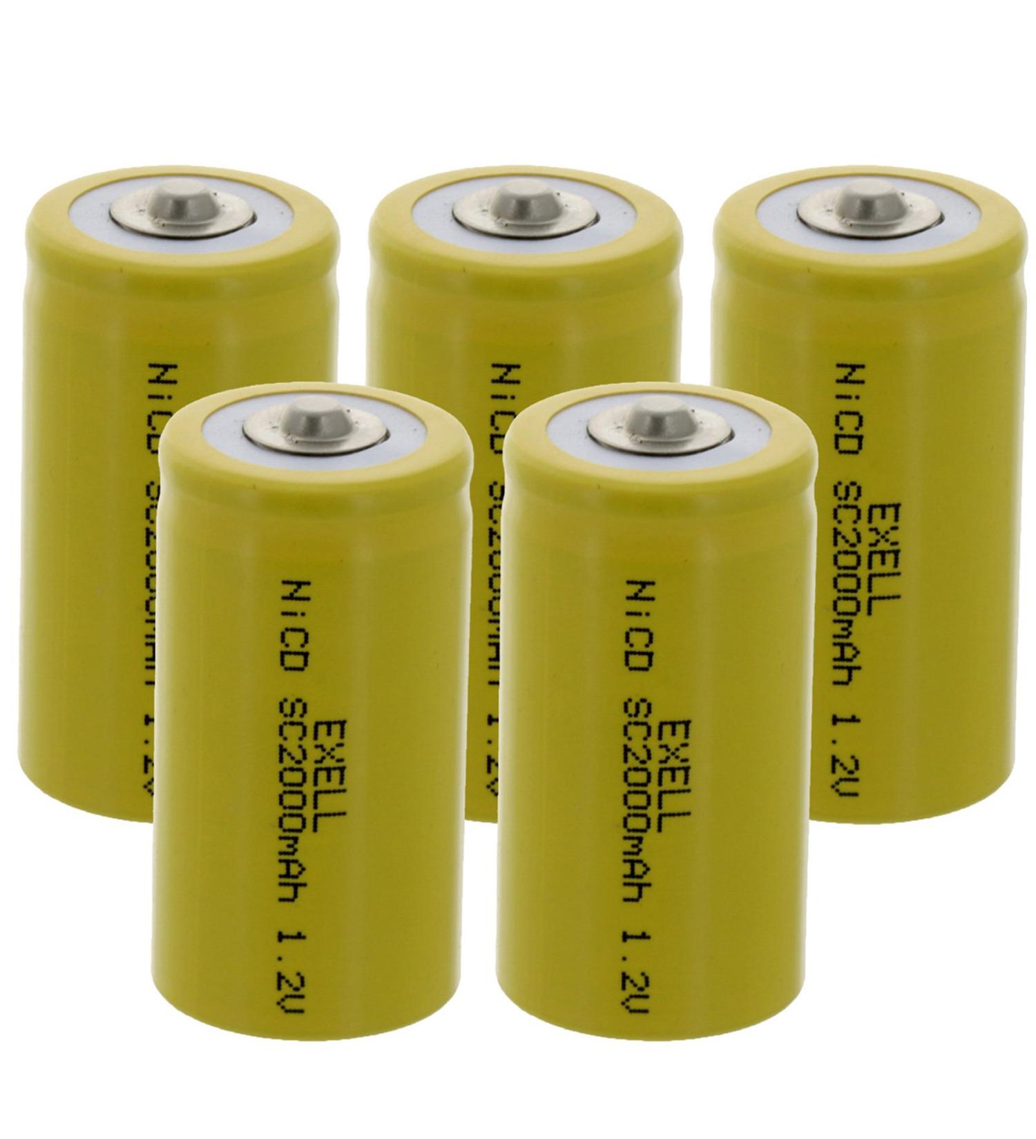 Buy 5x SubC 1.2V 2000mAh NiCD Rechargeable Batteries Perfect for Electric Razors & Toothbrushes | International Shipping Available - Buy Online on GoSupps.com