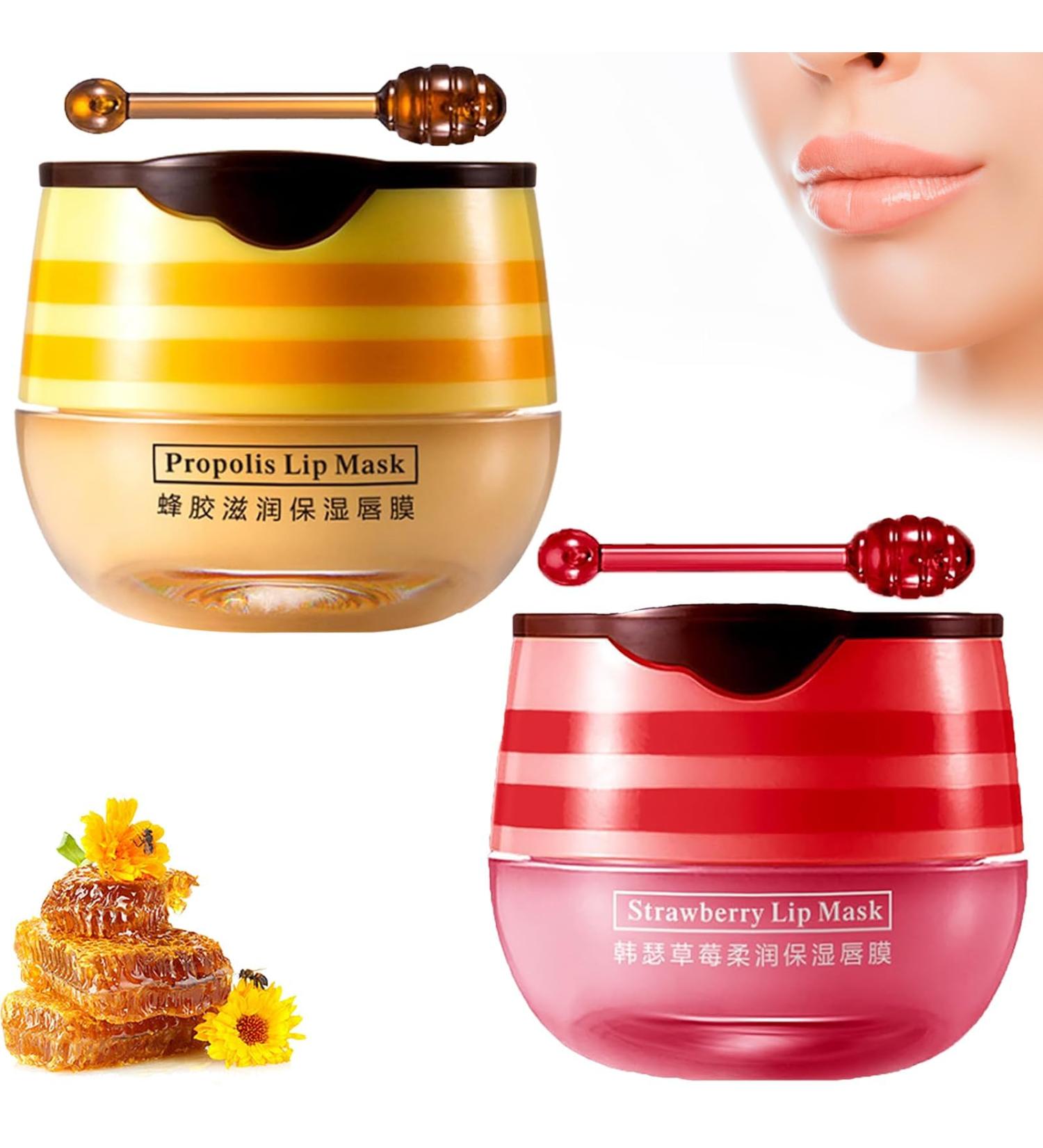 2 Pcs Julia's Bees Lip Balm Honey Pot Lip Balm Rich Natural Formula Propolis Bee Balm Lip Balm Honey Pot with Applicator Moisturizing Lip Balm Reduce Lip Lines - Buy Online on GoSupps.com