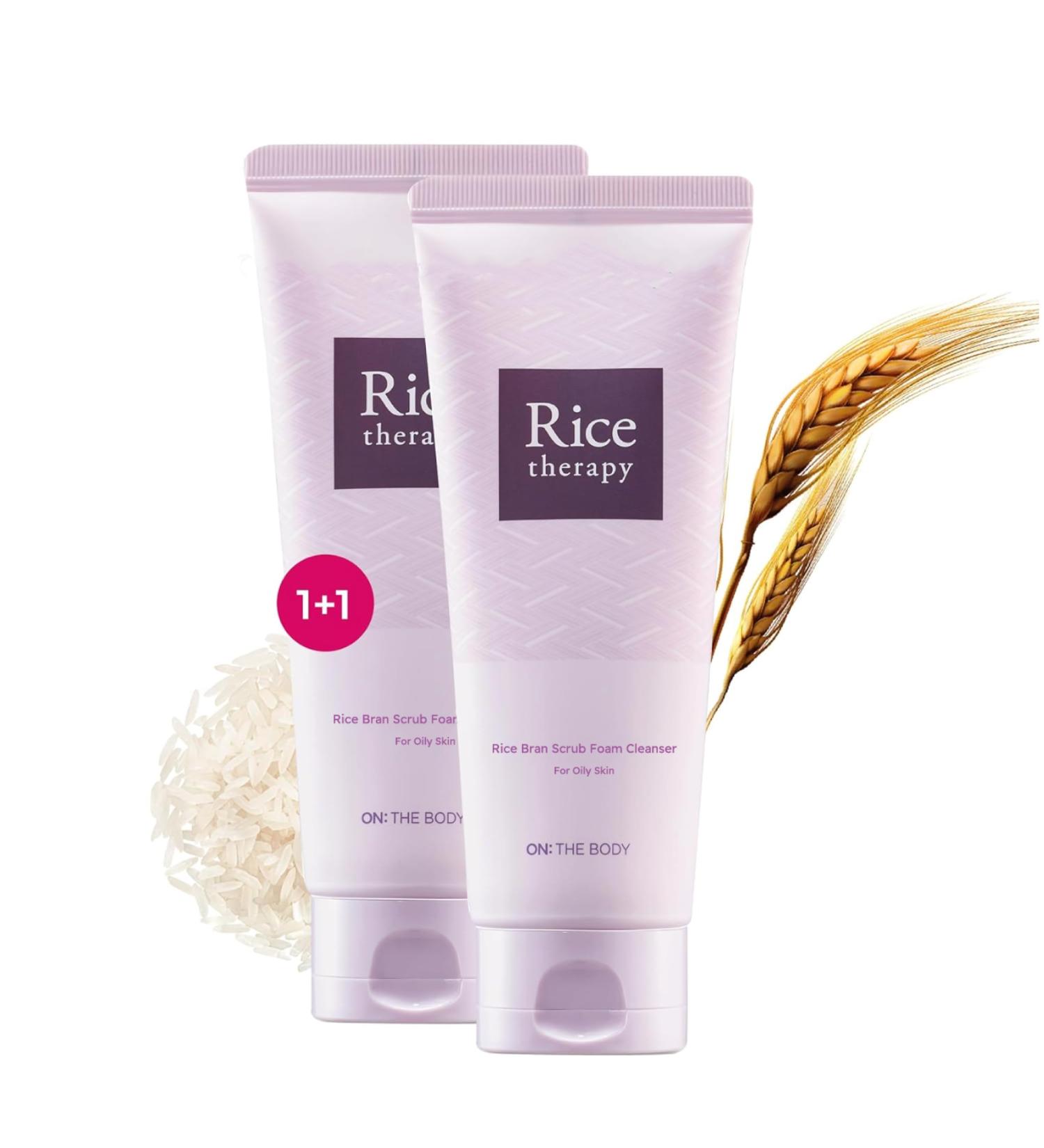 Rice Therapy Rice Bran Foam Cleanser 5.1oz - Deep Cleansing Foam for Oily Skin | Pack of 2 - Gentle Exfoliation for Radiant Skin - Unisex Facial Cleanser - Buy Online on GoSupps.com