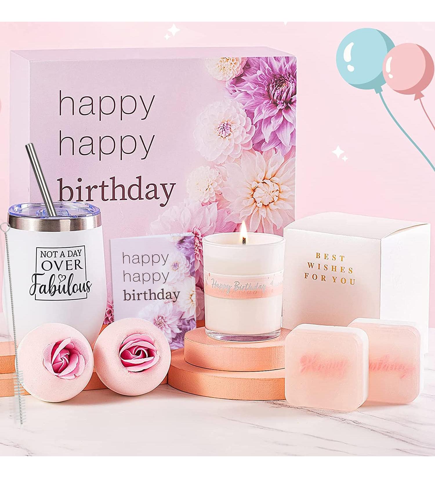 Birthday Gifts for Women - Spa Gift Basket with Wine Tumbler | Unique Gift for Her - Mom, Sister, Wife | Mother's Day, Birthday Ideas for Women Who Have Everything - Buy Online on GoSupps.com