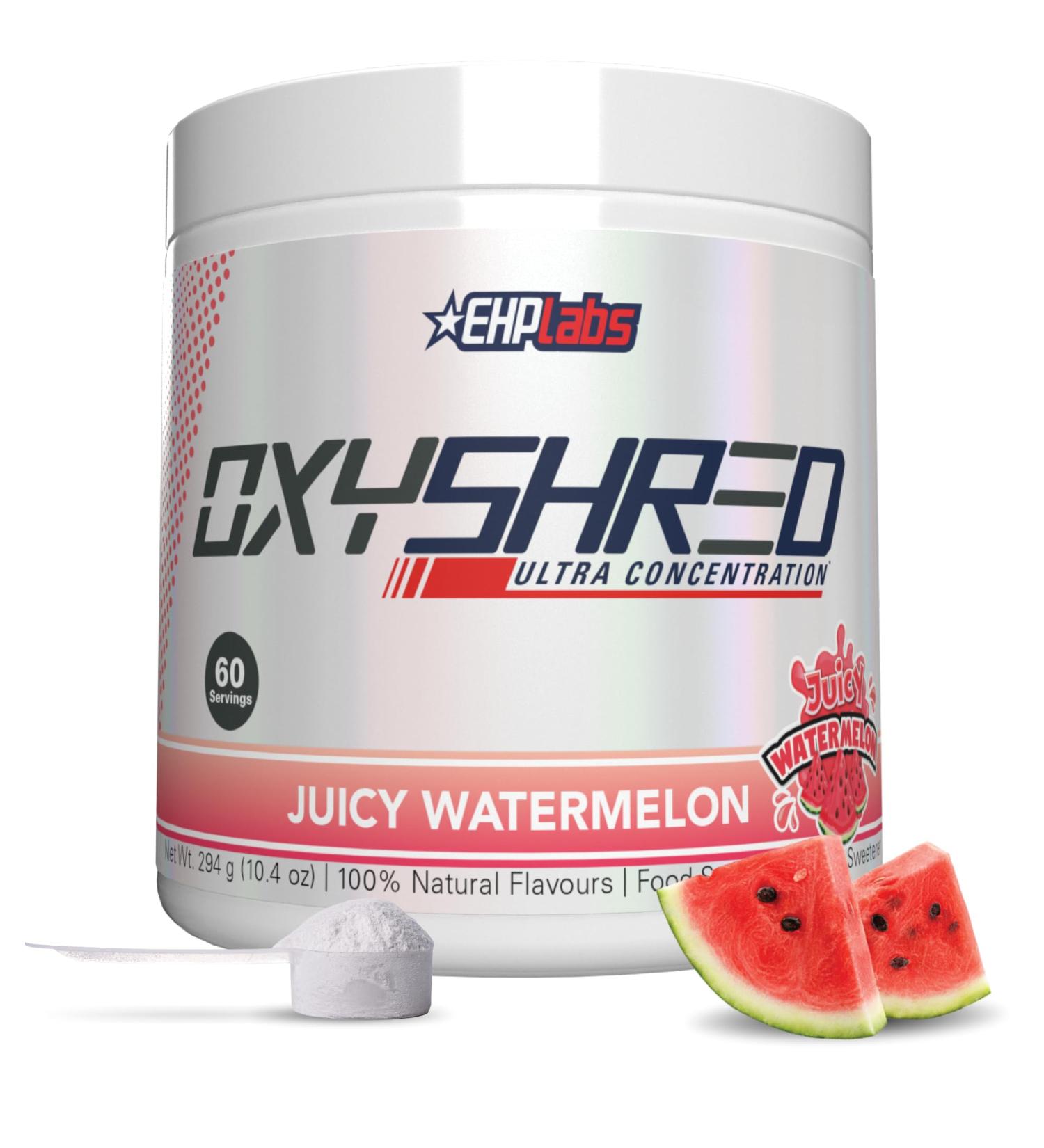 EHPlabs OxyShred Thermogenic Pre Workout Powder & Shredding Supplement - Clinically Proven Pre Workout Powder with L Glutamine & Acetyl L Carnitine Energy Boost Drink - Juicy Watermelon 60 Servings - Buy Online on GoSupps.com