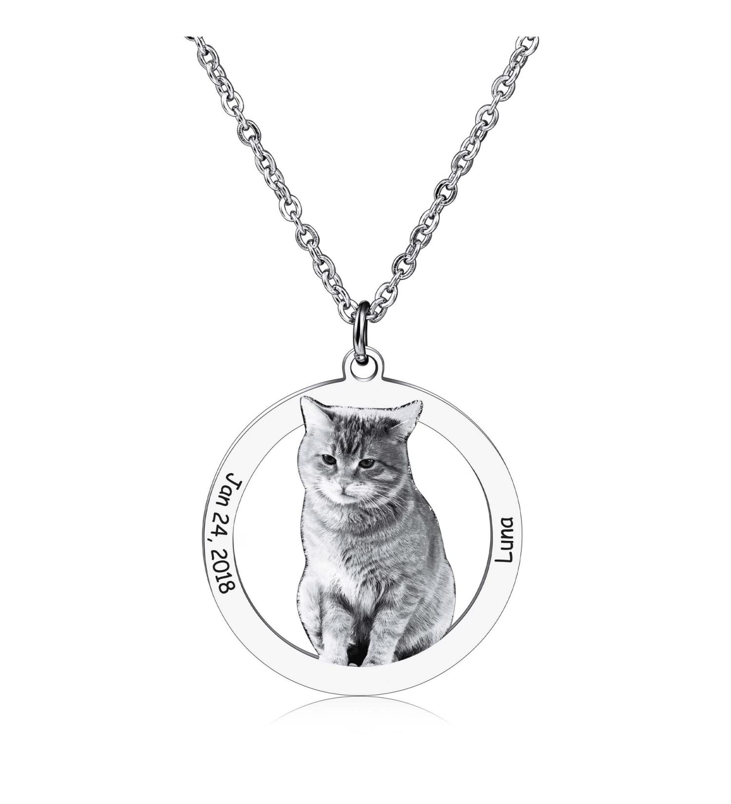 Personalized Photo Necklace for Pet Lovers - Stainless Steel Cat & Dog Jewelry | Unique Gifts for Men & Women - Buy Online on GoSupps.com