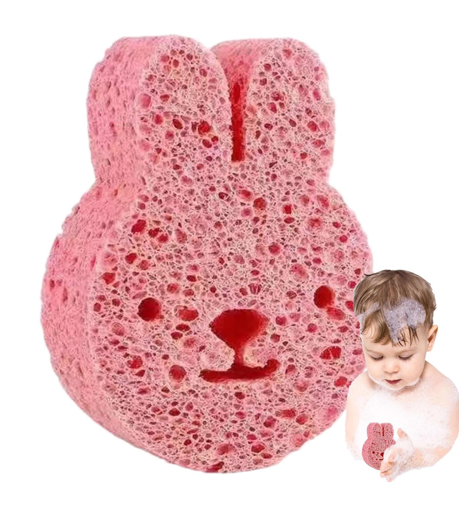 Baby Sponge for Bathing | Soft Body Wash Scrubber Cute Dead Skin Remover Body Scrubber Bath Rub Shower Brush for Children Kids Baby Toddler Pink - Buy Online on GoSupps.com