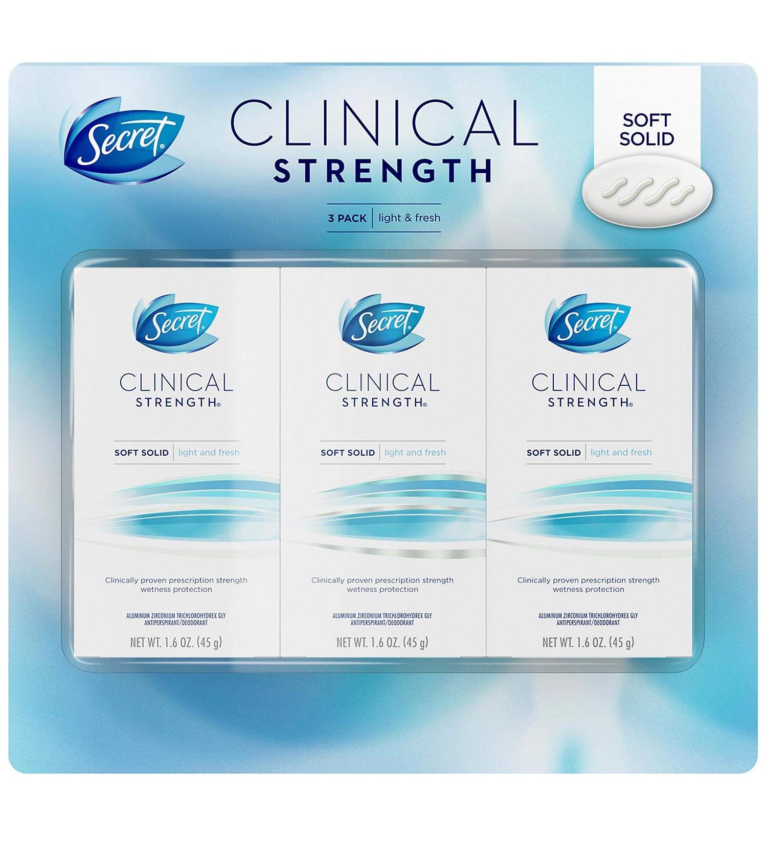 Secret Clinical Strength Soft Solid Deodorant Light & Fresh (1.6 oz 3 pk.) - Buy Online on GoSupps.com