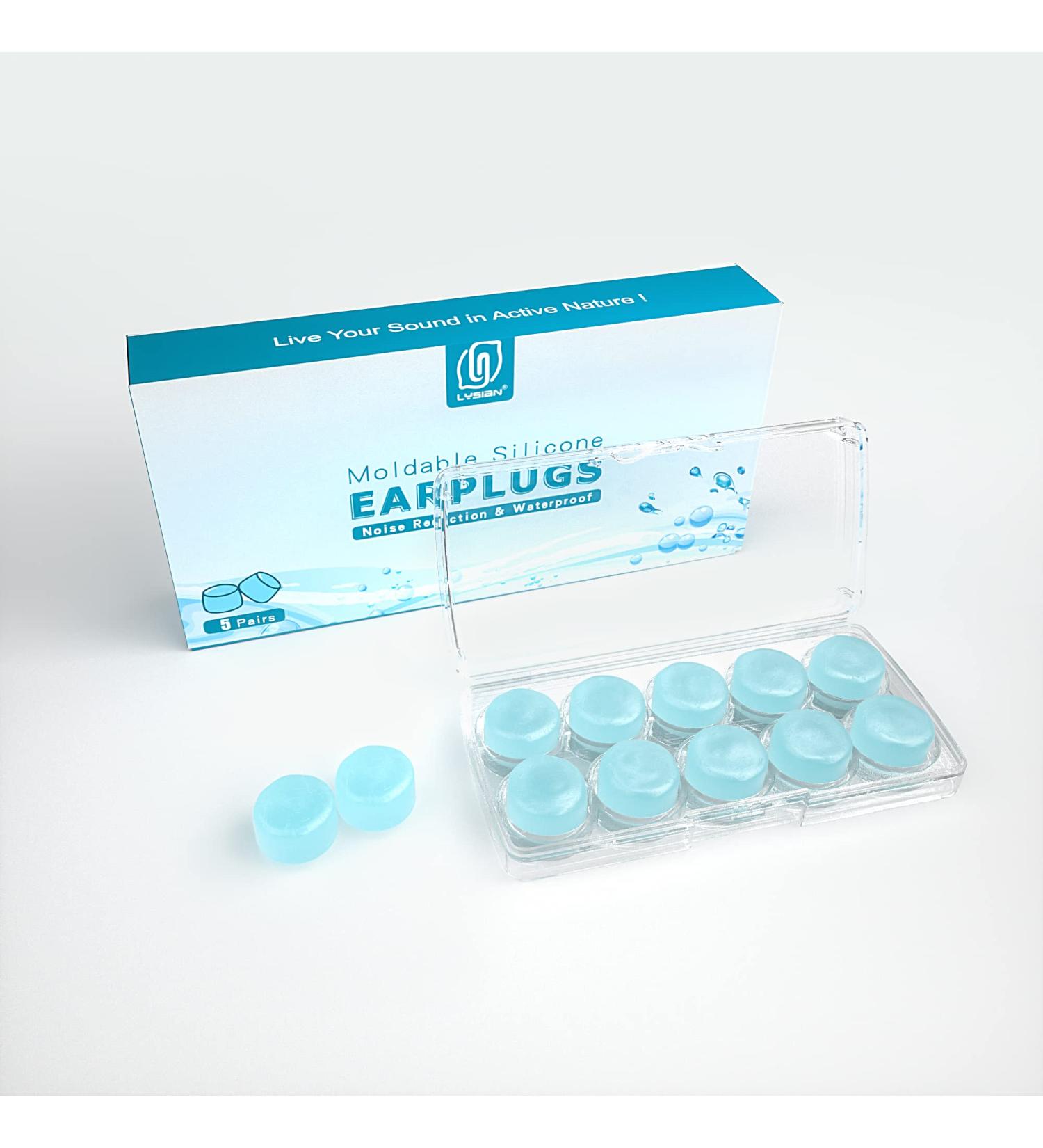 LYSIAN Ultra Soft Moldable Ear Plugs for Sleeping and Swimming - Reusable Noise Cancelling Earplugs for Adults and Kids - Ideal for Sound Blocking, Snoring, Study - Blue - Buy Online on GoSupps.com