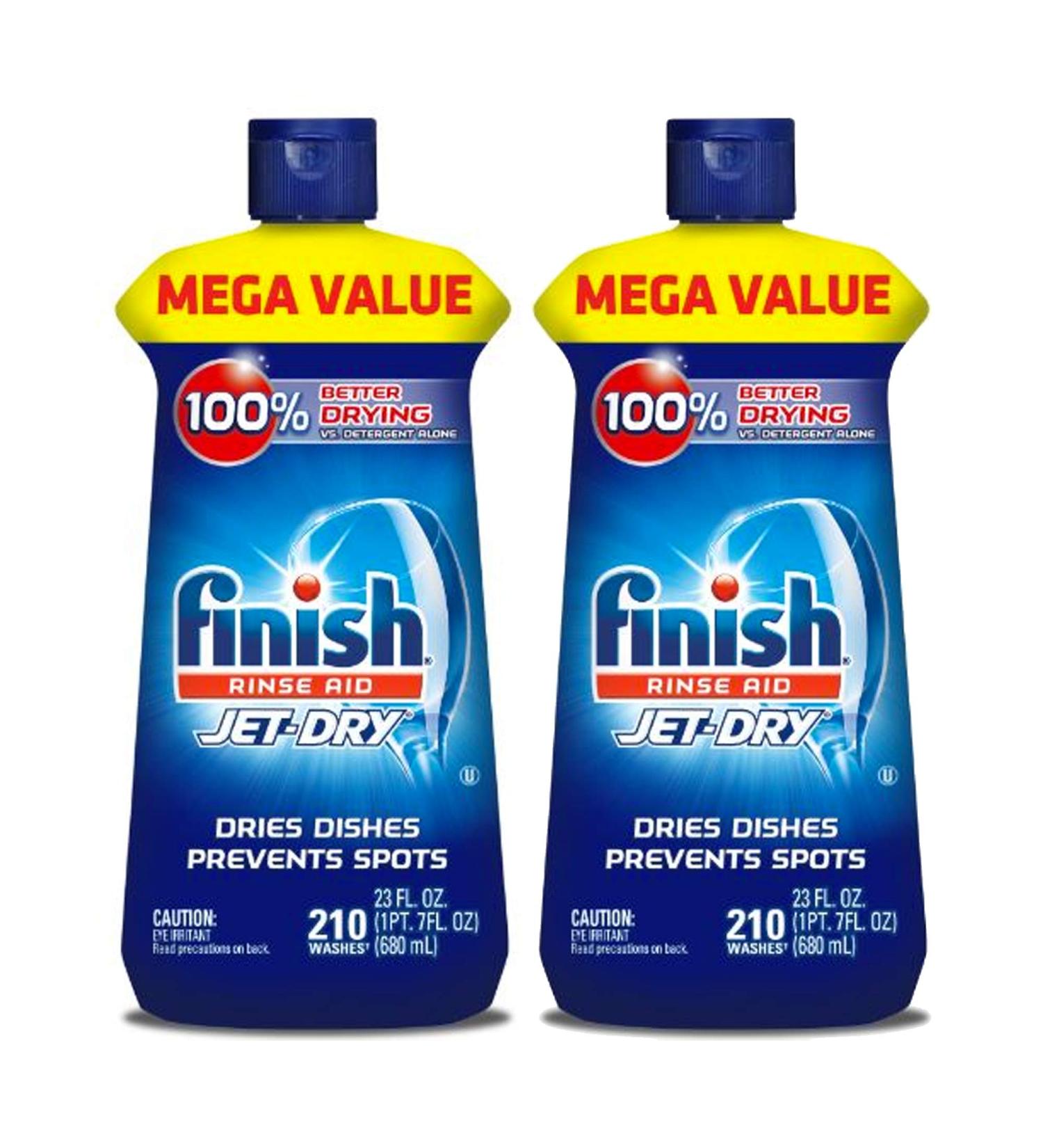 Finish Jet-Dry Rinse Aid 23 oz (2 Pack) - Ultimate Dishwasher Rinse & Drying Agent - Buy Online on GoSupps.com