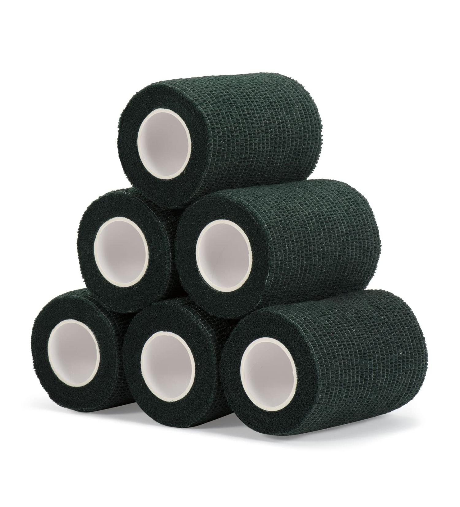 Buy Self-Adhesive Cohesive Bandage - 7.5cm x 4.5m 6 Rolls for First Aid Dog Veterinary Wrap Sport & Injury Support (Dark Green) - Buy Online on GoSupps.com
