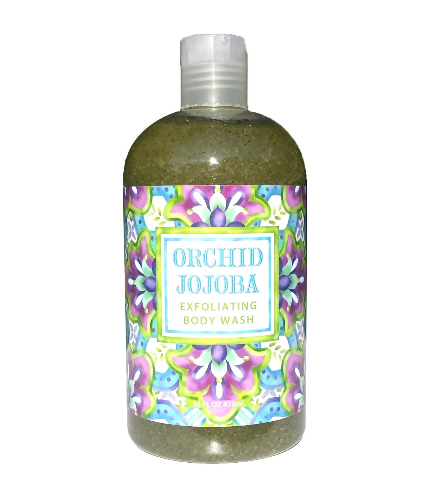 Greenwich Bay ORCHID JOJOBA Exfoliating Body Wash for Men and Women-Gentle Body Scrub Parabens Free -Sulphates Free-Blended with Loofah Apricot Seed-Moisturizing Shea Butter and Jojoba Oil -16 oz.