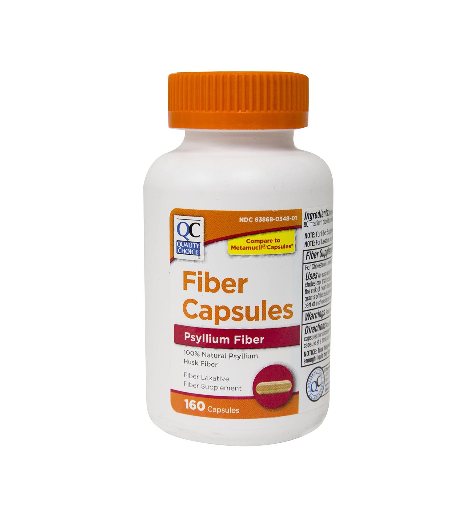 Quality Choice Psyllium Fiber Capsules 160ct - High-Quality Fiber Supplement - Buy Online on GoSupps.com