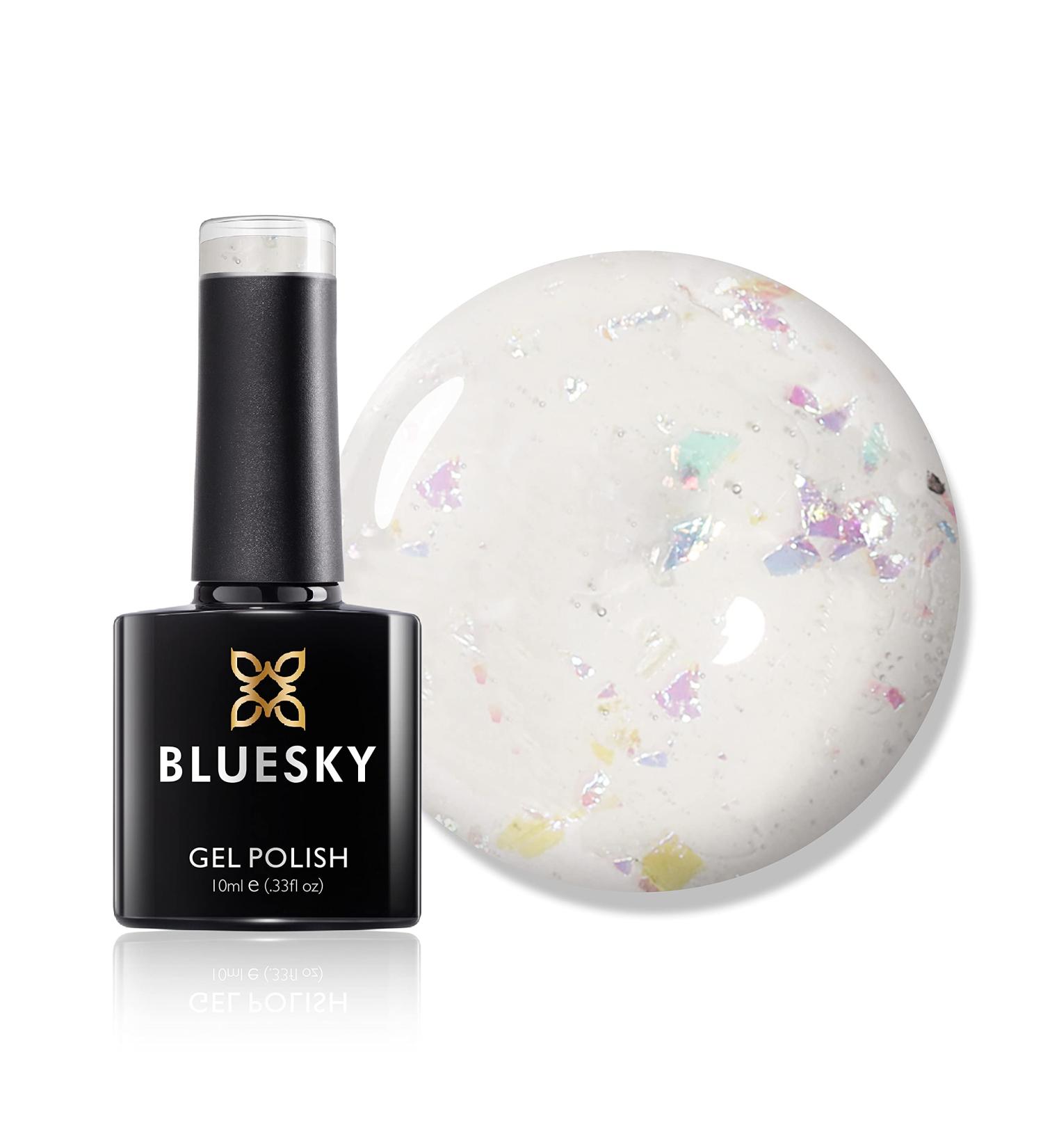 Bluesky Gel Nail Polish Zillionaire 80527 Transparent Chunky Glitter Long Lasting Chip Resistant 10 ml (Requires Drying Under UV LED Lamp) - Buy Online on GoSupps.com