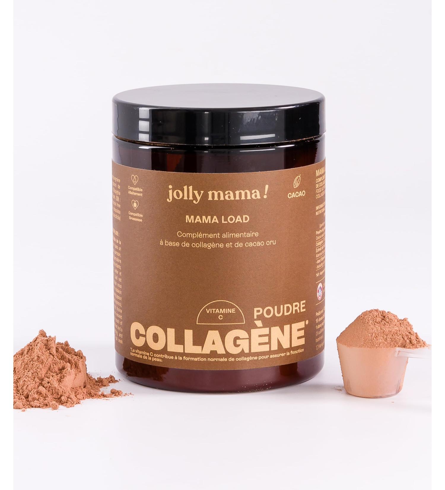 Mama Load Postpartum Collagen Pack of 112 g Soothing Drinks Cocoa Beauty Hair and Skin 3 g of Marine Collagen per dose Pregnancy and Breastfeeding Compatible Made in France - Buy Online on GoSupps.com