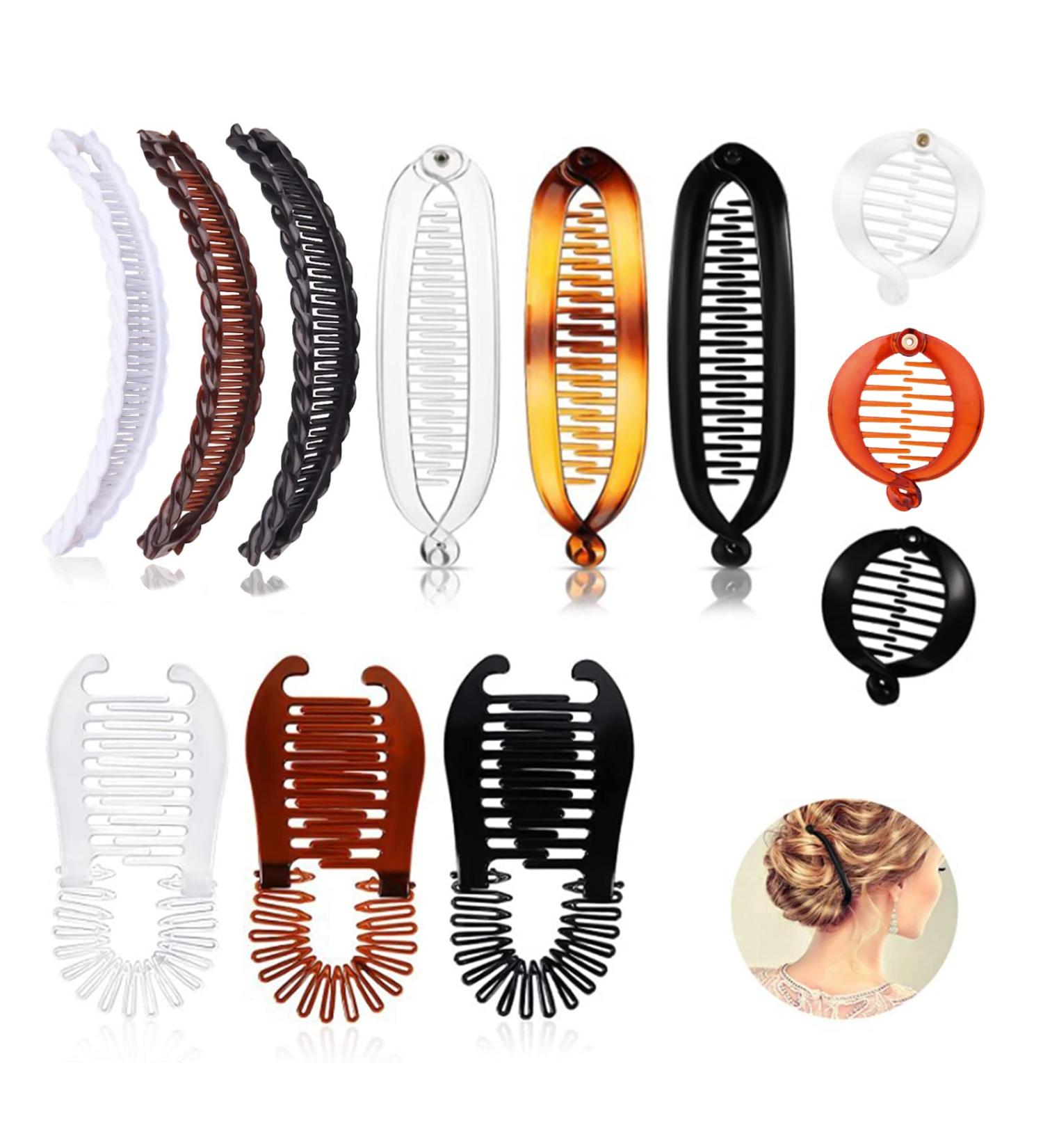 CTPJST Banana Hair Clips Set Vintage Fishtail Hair Clip 12 Pieces 4 Styles Accessory for Women Girls Long Curly or Straight Hair - Buy Online on GoSupps.com