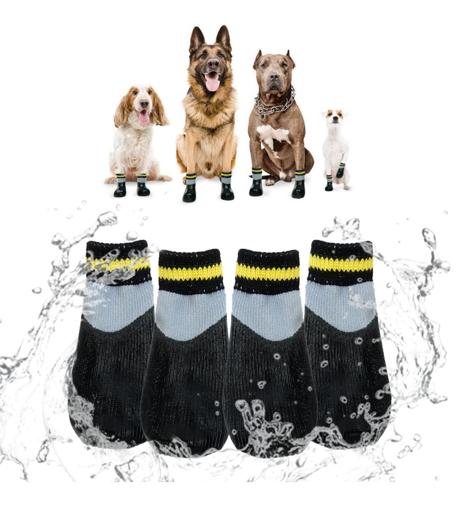 Waterproof Anti-Slip Dog Shoes - Hjumarayan 4 Pack for Indoor & Outdoor Use Black (Size 5) - Perfect Paw Protection for Dogs & Puppies - Buy Online on GoSupps.com