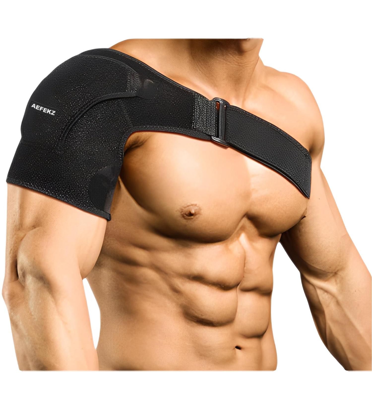 Compression Shoulder Brace for Men & Women - Heated Support Sleeve for Torn Rotator Cuff Bursitis & Tendonitis - Breathable Design - Buy Online on GoSupps.com