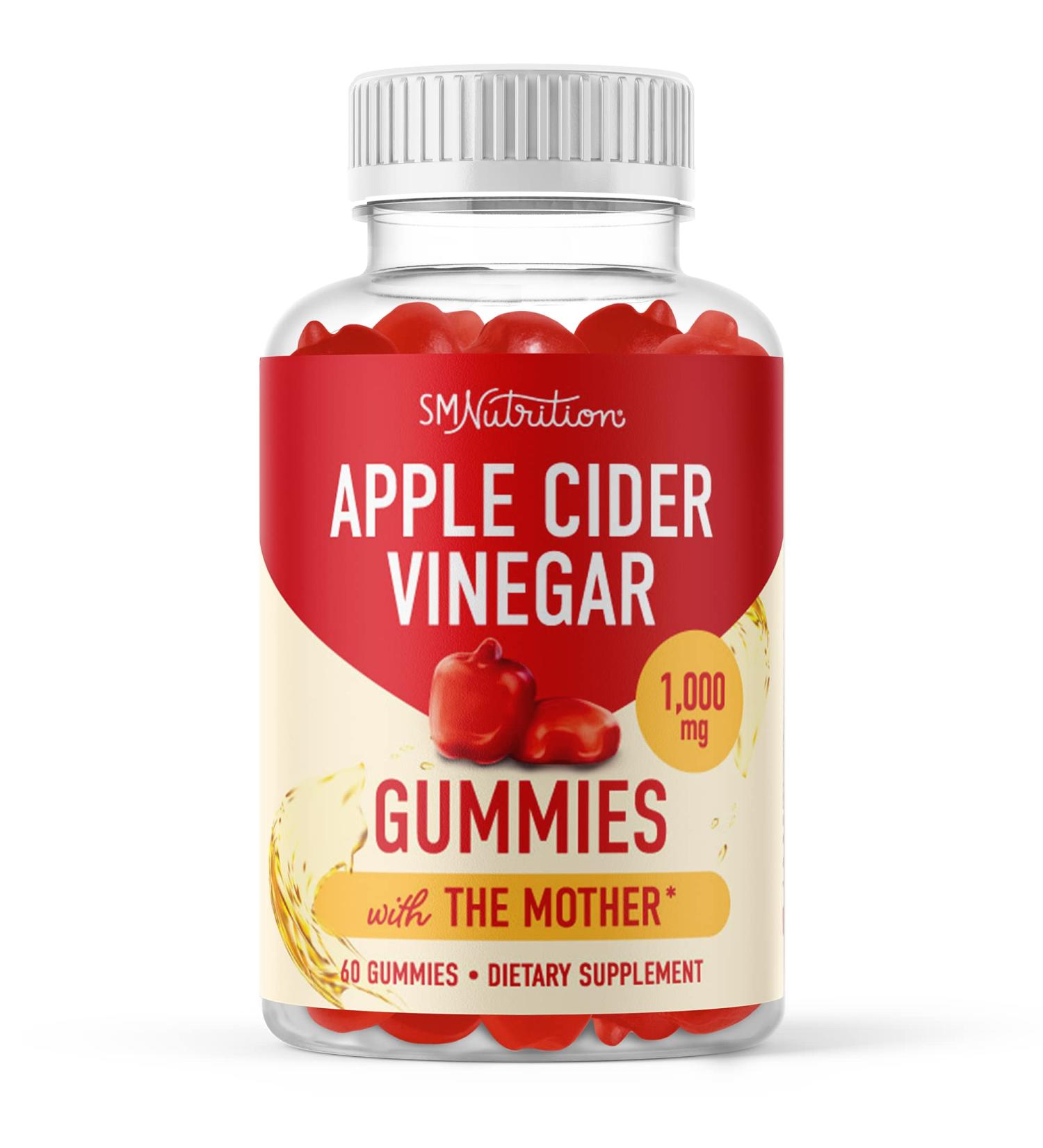 Apple Cider Vinegar Gummies with The Mother for Weight Loss, Energy, Detox - 1000MG 30 Servings - B Vitamins, Beetroot Juice & Pomegranate Juice Included - Buy Online on GoSupps.com