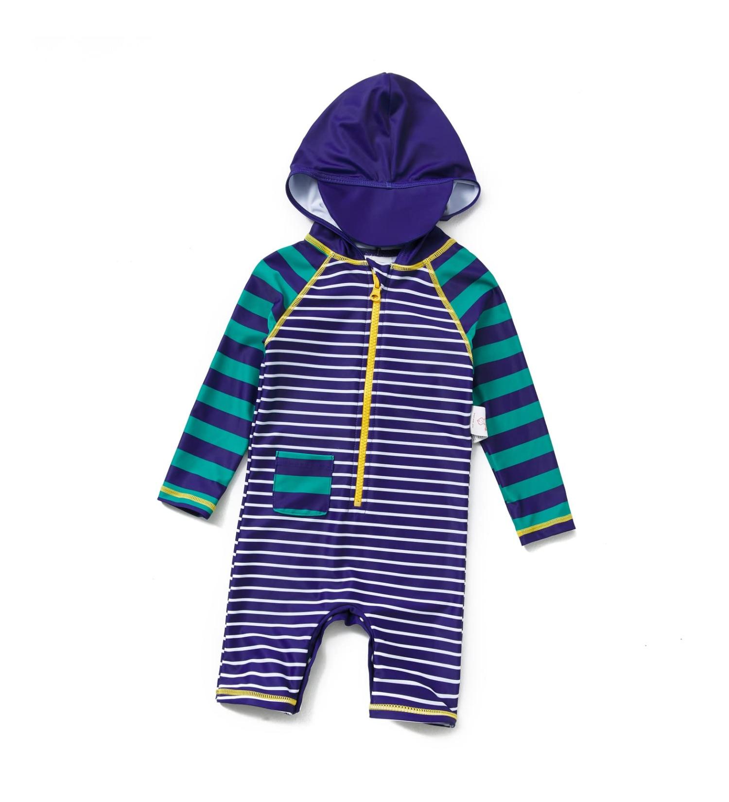 BONVERANO Baby Boys Swimsuit - UPF 50+ Sun Protection, Full-Zip Hoodie, 18-24 Months - Buy Online on GoSupps.com