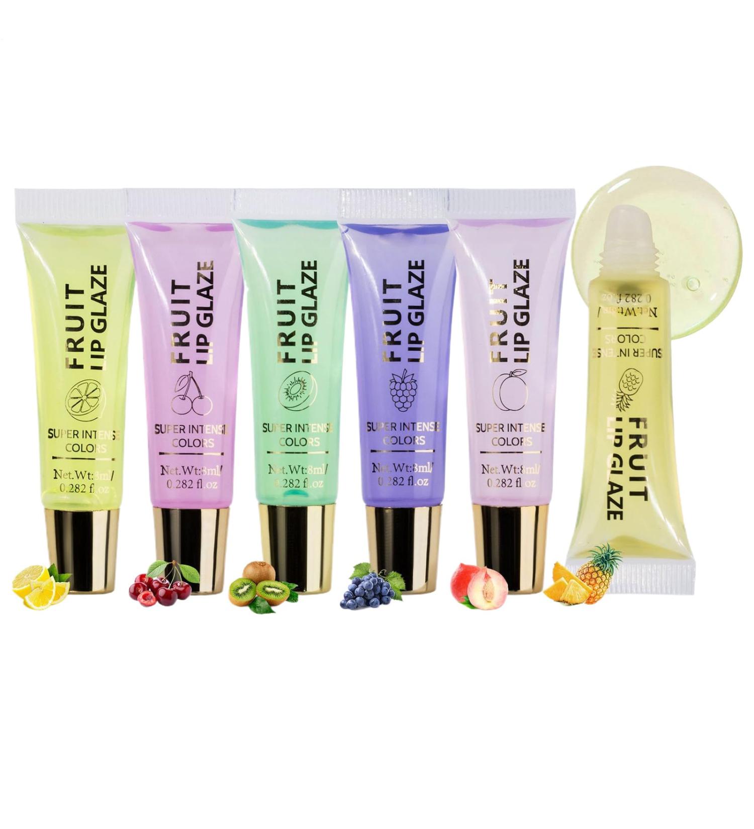 Ancsttu Fruity Shine Lip Oil | Moisturizing Lip Balm with 6 Fruity Flavors Lightweight Moisturizing Care for Business Travel Home and Outdoor Activities - Buy Online on GoSupps.com