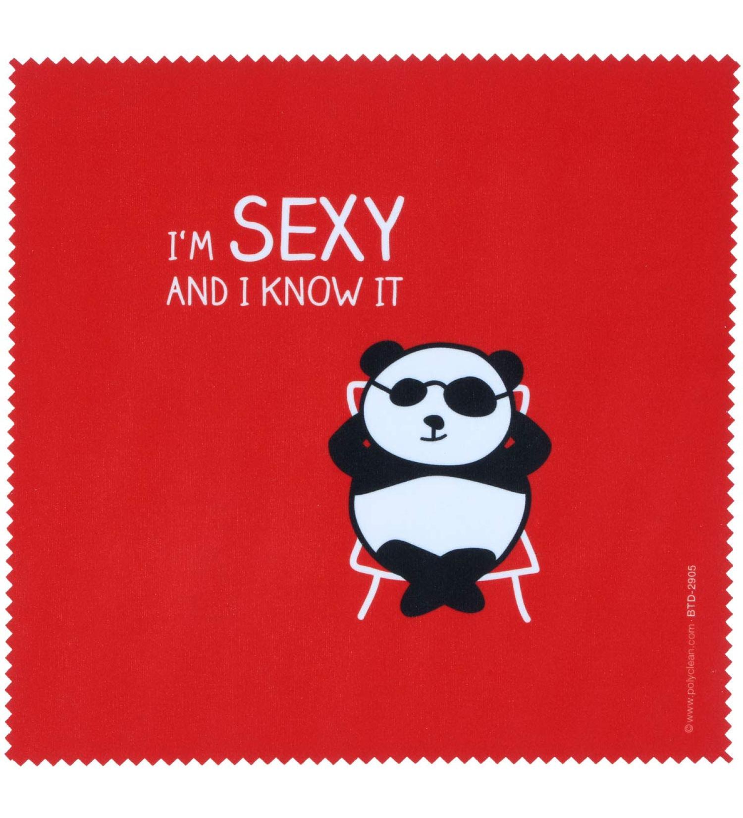Polyclean microfiber cloth with motif "I'm sexy" - also suitable for cleaning displays DVDs/CDs and lenses!(17.5x17.5cm) - washable