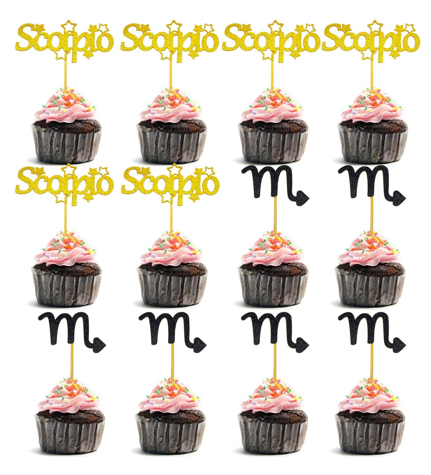 24Pcs Scorpio cake topper 12 constellation Scorpio Cupcake Topper Big Scorpio Energy/Scorpio Season Cake Decor Horoscope Astrology Birthday Party Supplies - Buy Online on GoSupps.com