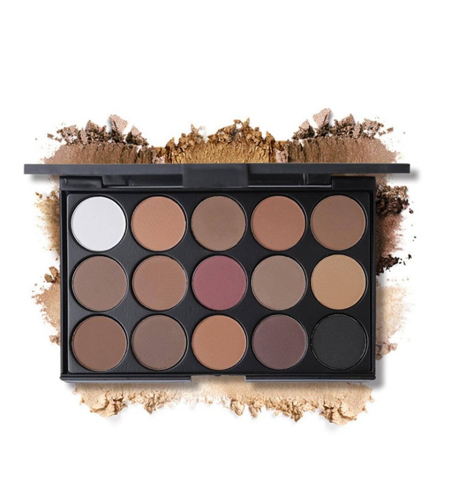 FashionDay Pro 15-Color Eyeshadow Palette - Professional Cosmetic Contouring Kit for Daily Glam Looks - Buy Online on GoSupps.com