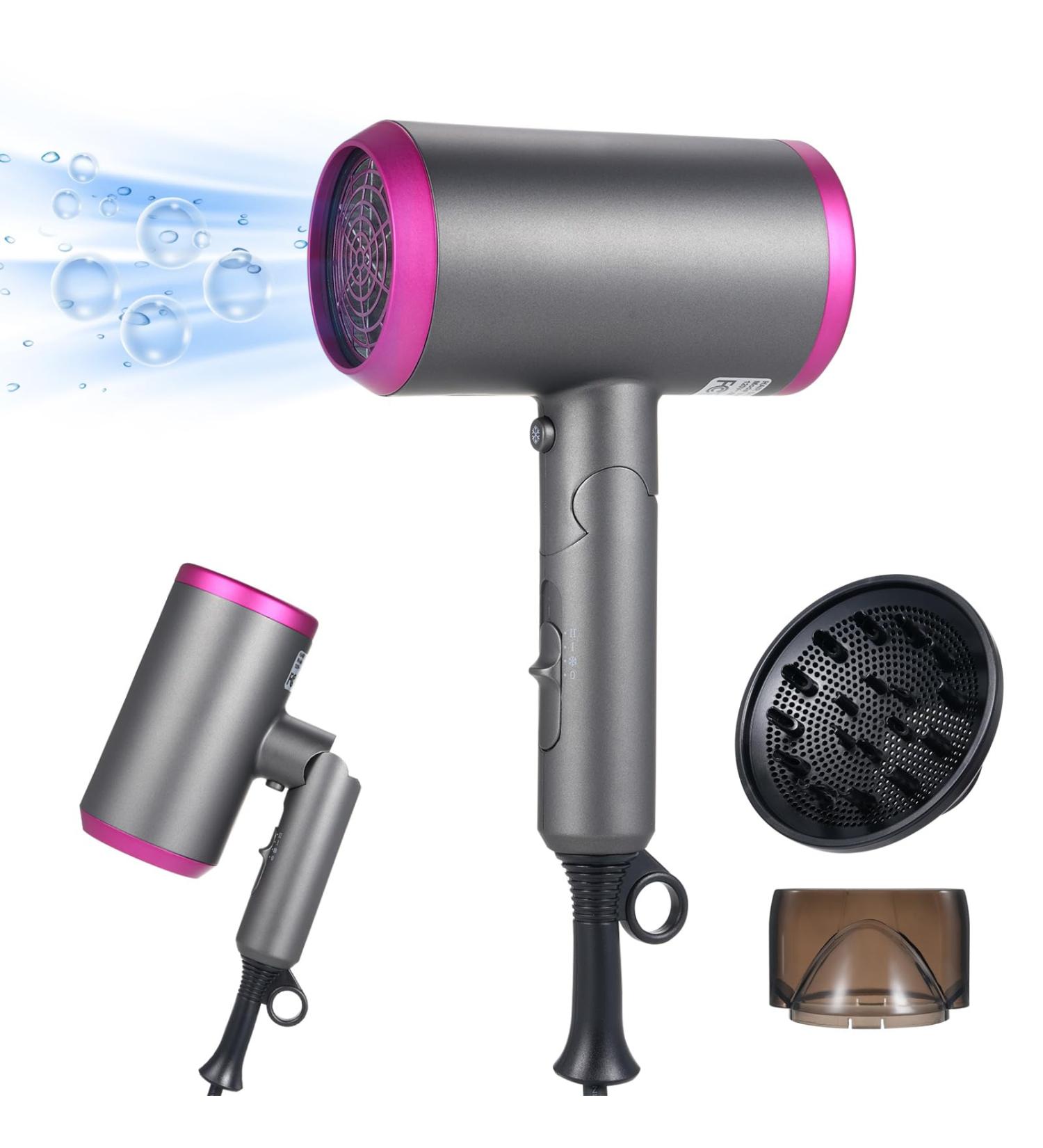 QISUO 1800W 2 Speeds Hair Dryer Fast Dry Hairdryers with Attachment Diffuser & Concentrator - Buy Online on GoSupps.com