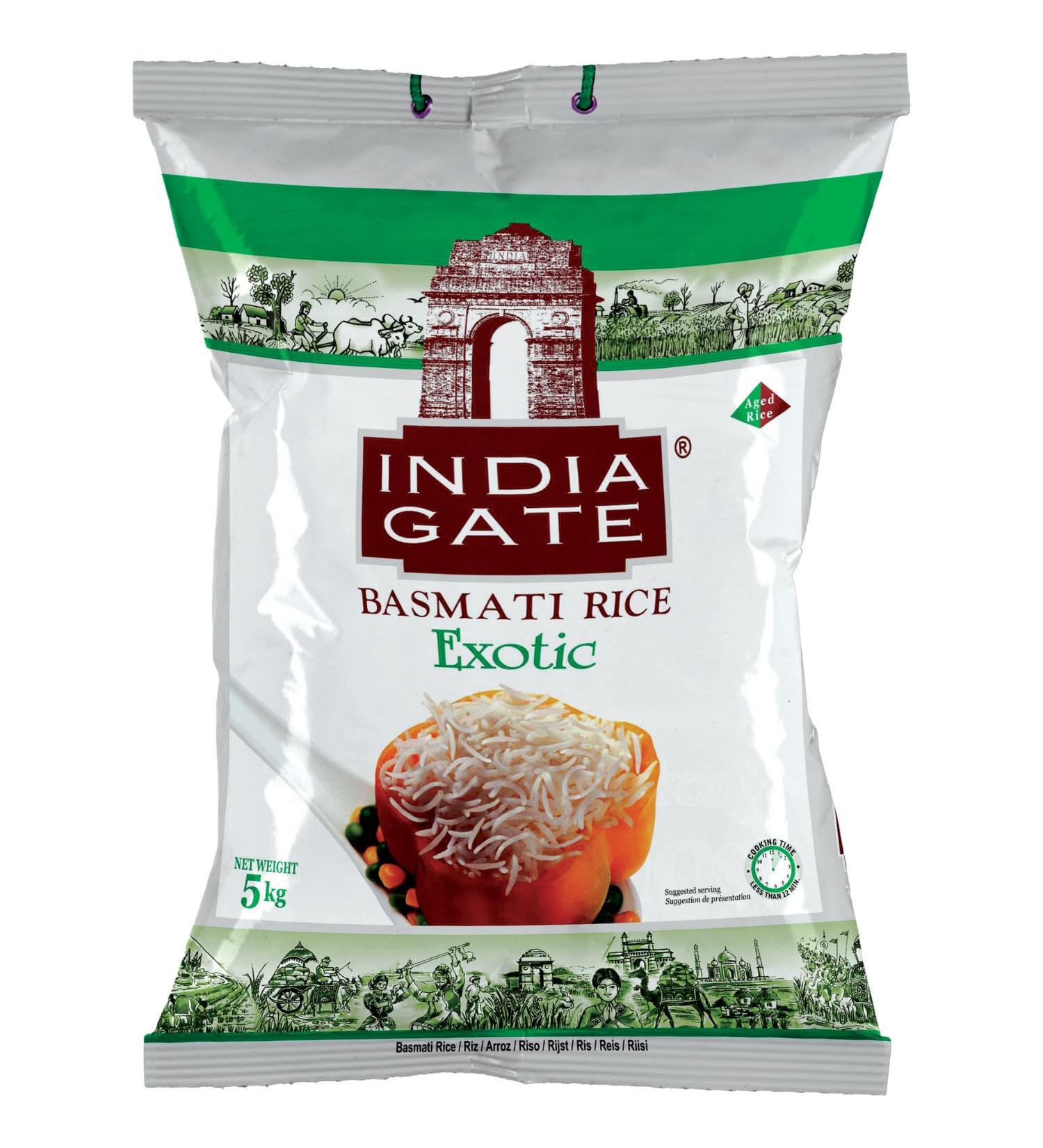 INDIA GATE - Exotic Basmati Rice - (1 X 5 kg) - Buy Online on GoSupps.com
