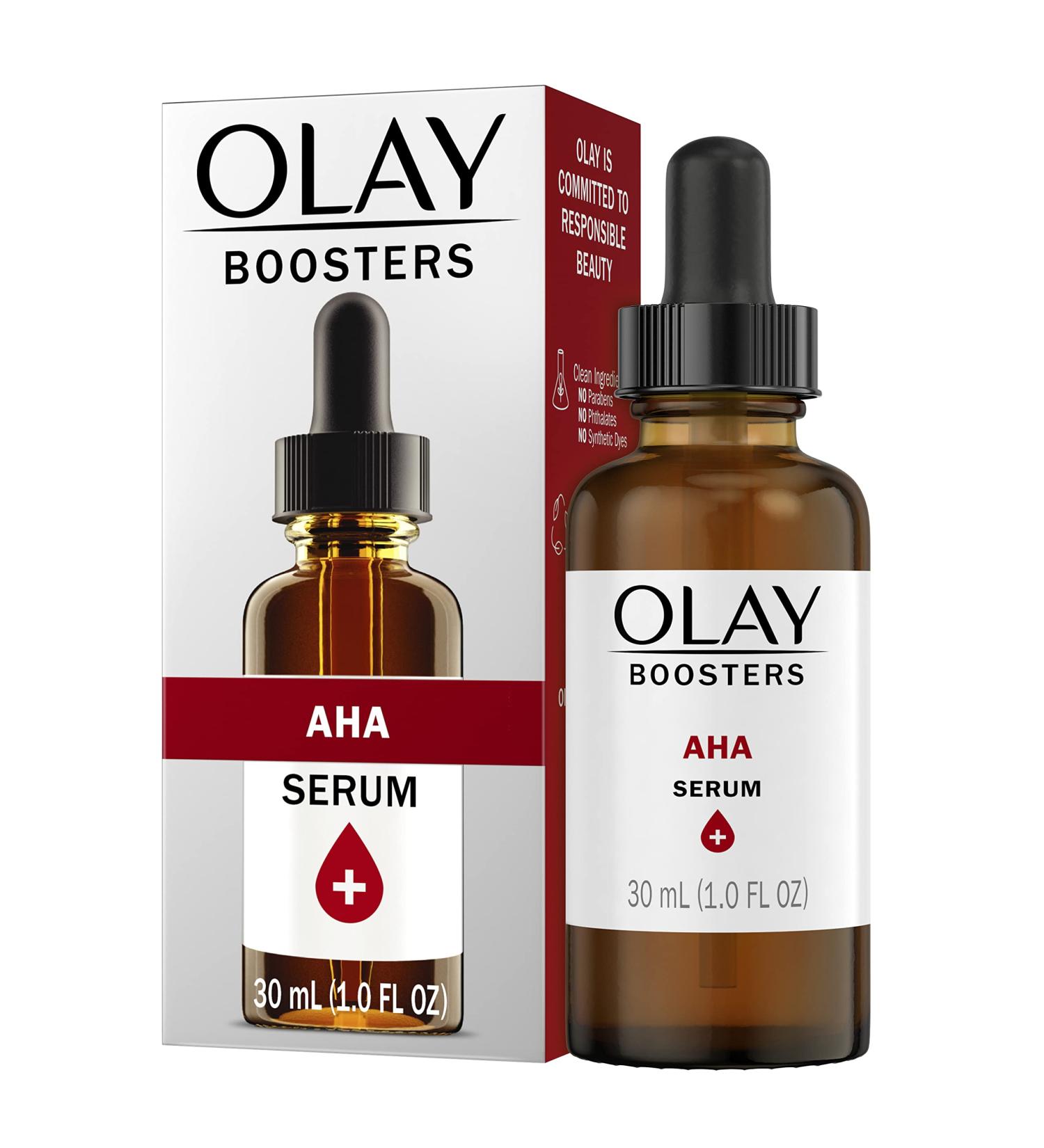 Olay AHA Serum Brightening Booster 1.0 oz - Fragrance-Free | Shop Now - Buy Online on GoSupps.com