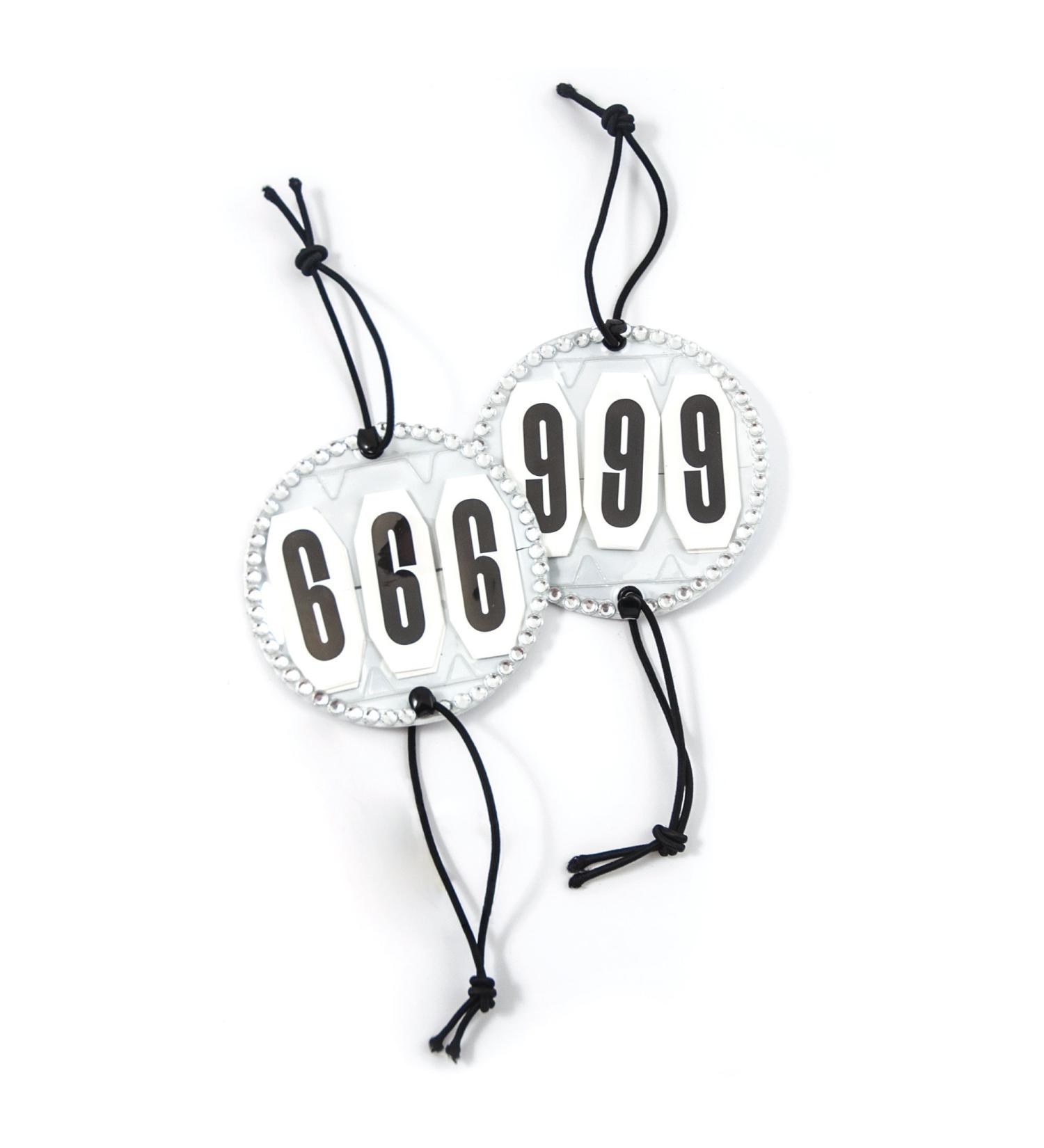 Start number 3-digit with glitter stones