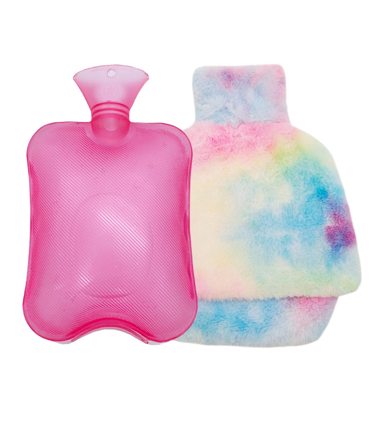Zearly Hot Water Bottle 1.8L with Cover - Rubber Hand & Foot Warmer for Pain Relief | Classic PVC Warm-Up Bag for Neck & Shoulders - Buy Online on GoSupps.com
