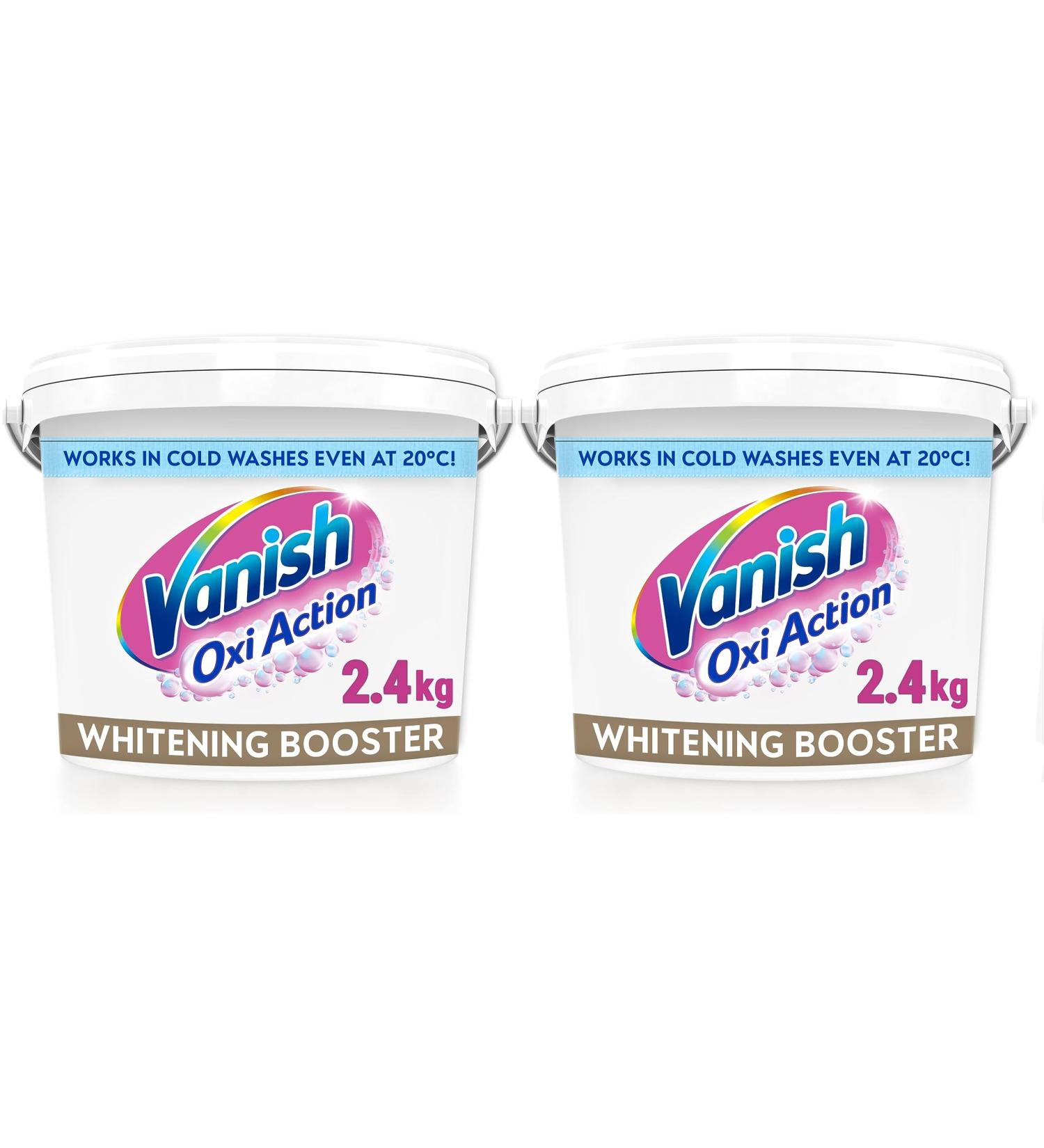 Vanish Gold Oxi Action Laundry Booster and Stain Remover Powder for Whites 2.4kg Removes Tough Stains Even at 20 For Whiter Whites Safe on Everyday Fabrics (Packaging May Vary) (White (Pack of 2)) - Buy Online on GoSupps.com