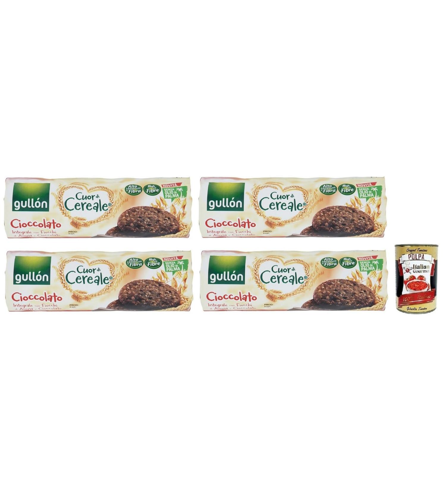  Italian Gourmet E.R. Cioccolato Set of 4 Whole Oatmeal Chocolate Cookies 280 g + Italian Gourmet Pomodoro Popcorn Box 400 g - Buy Online on GoSupps.com