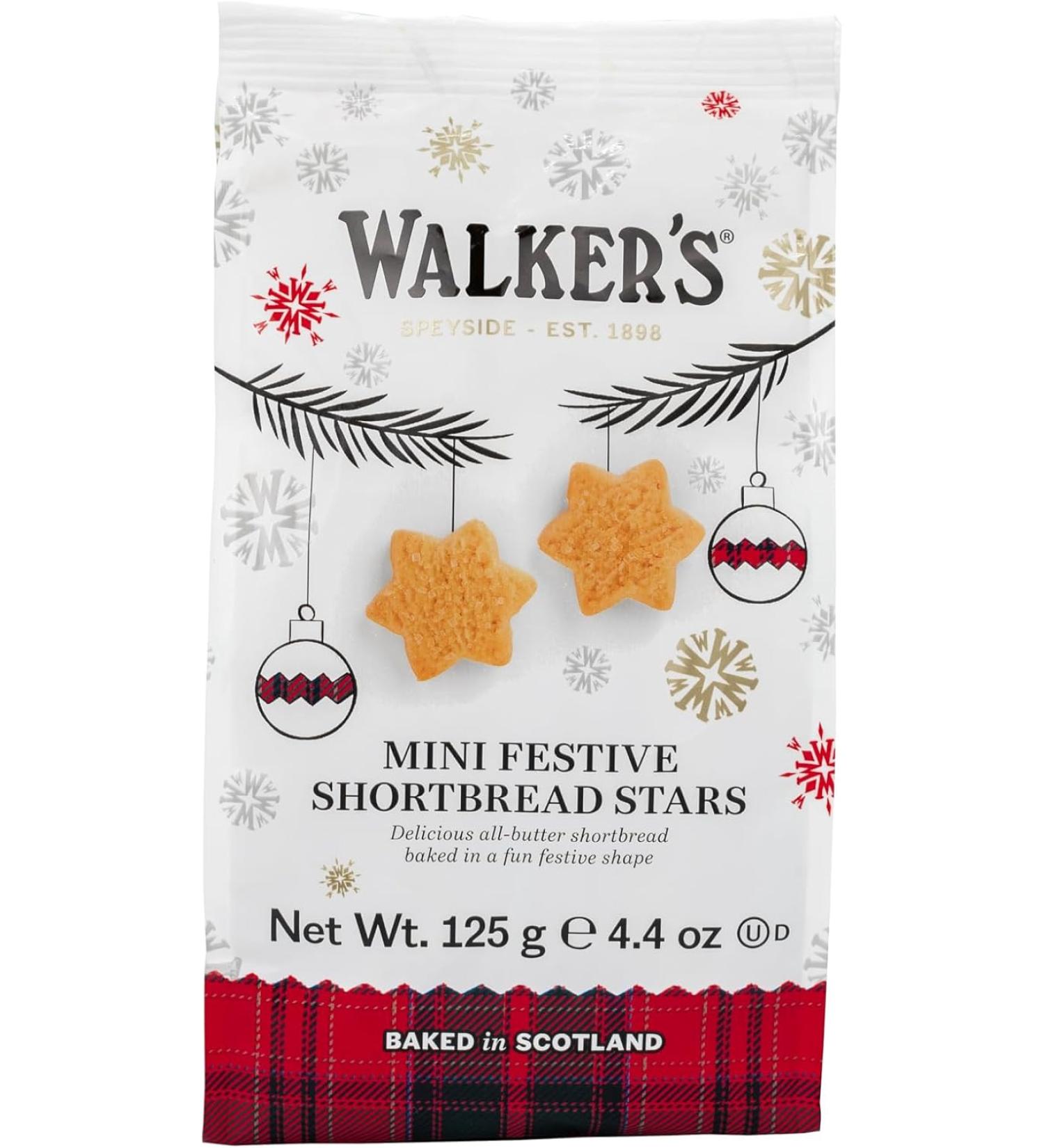 Walkers Shortbread Mini Festive Stars Holiday Cookies 4.4oz (Pack of 6) - Delicious Mini Shortbread Cookies for the Holidays - Buy Online on GoSupps.com